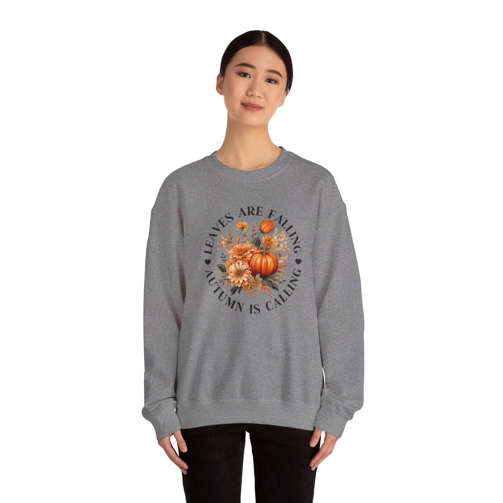 Leaves are Falling, Autumn is Calling Crewneck Sweatshirt - Cosmic Creations by Karen