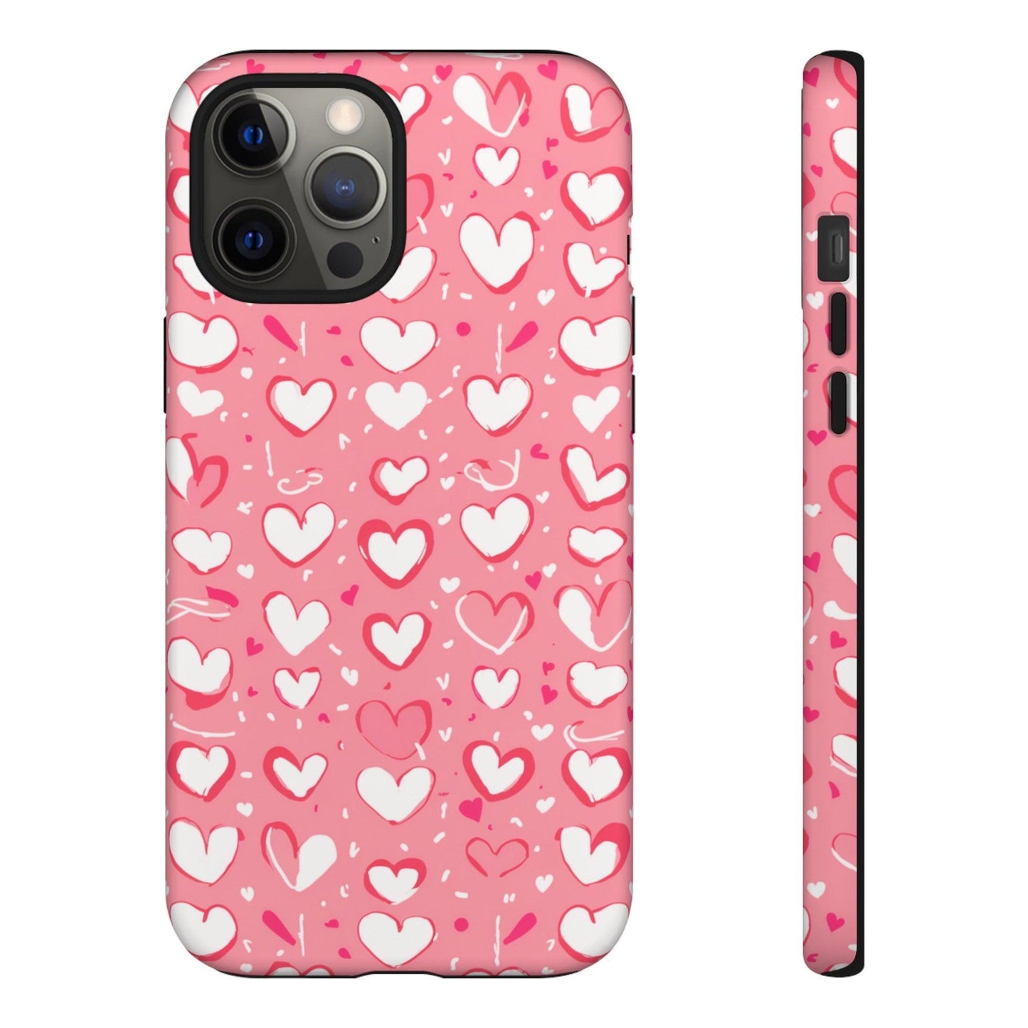 Tough Phone Case :" Eclectic Elegance Phone Case Collection" ( Hearts patterns)