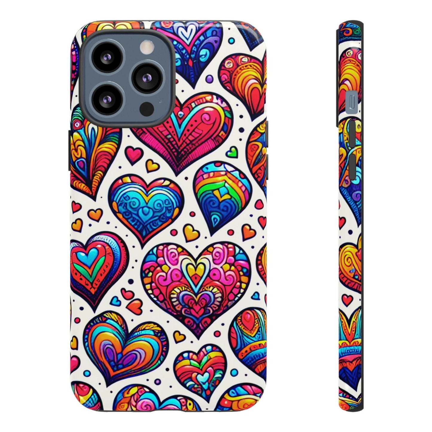 Tough Phone Case :" Eclectic Elegance Phone Case Collection" ( Hearts patterns)