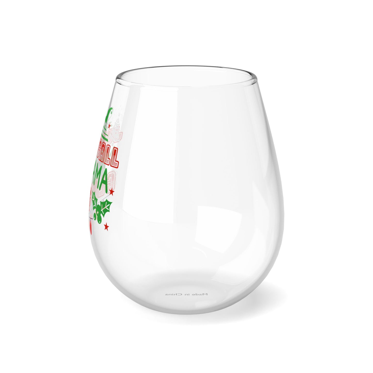 Christmas Funny "Mama Claus" Stemless Wine Glass, 11.75oz