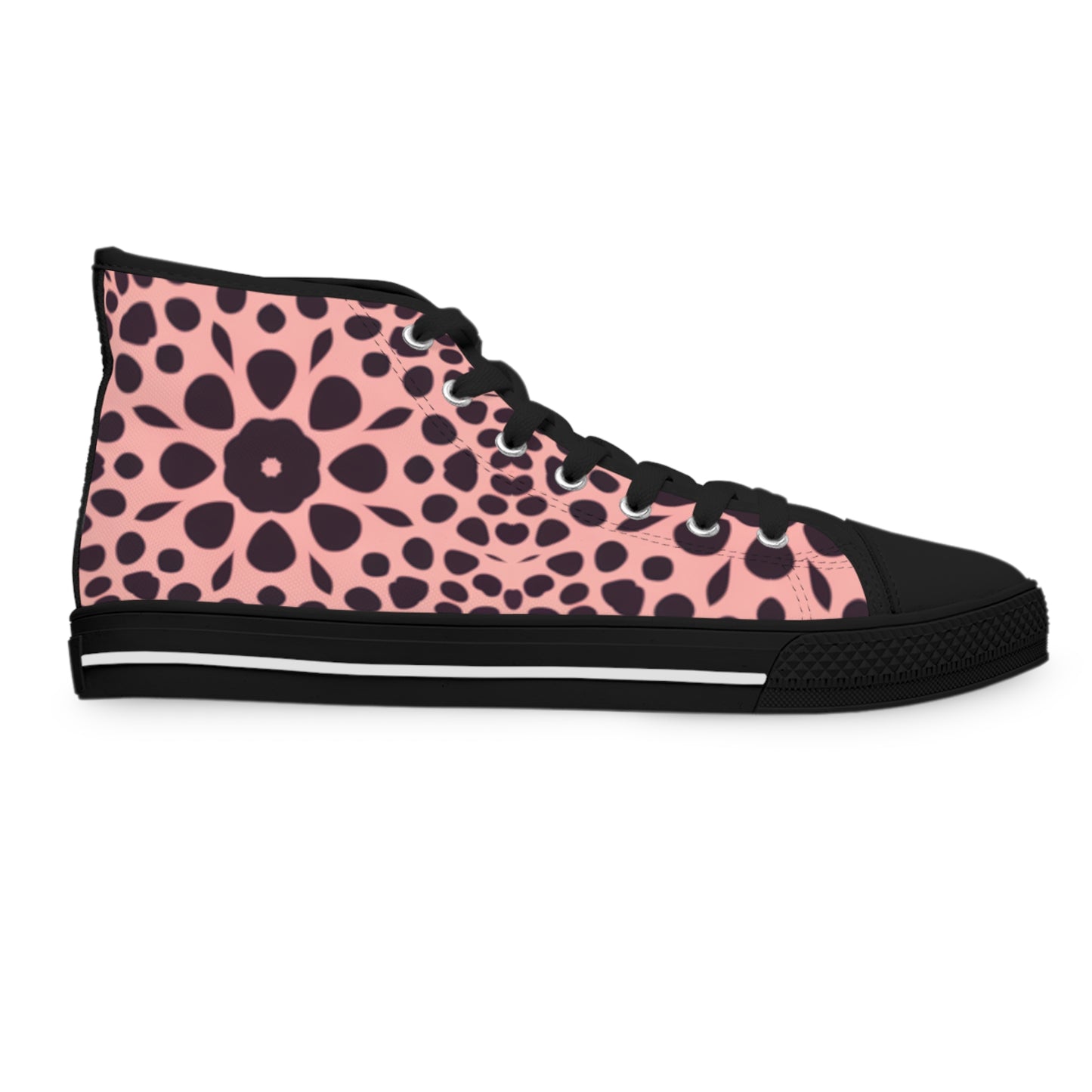 Awesome Pink Animal Print Design High Top Sneakers