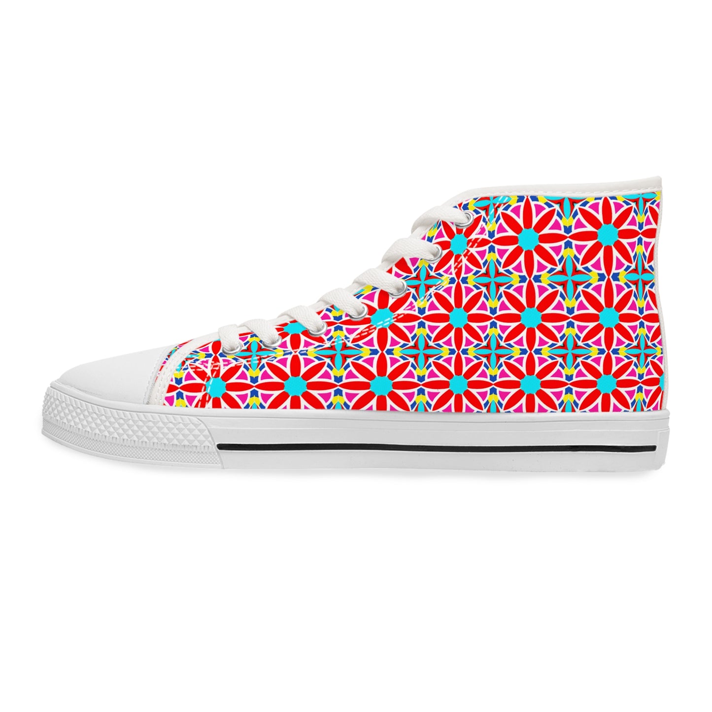 Awesome Flower Design High Top Sneakers