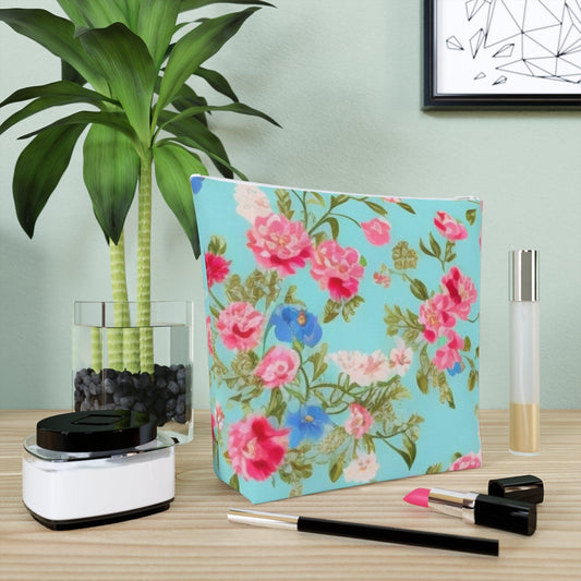 Colorful Floral Cotton Cosmetic Bag Vibrant and Stylish Makeup Bag, Perfect for Personal Use & Gifts - Cosmic Creations by Karen