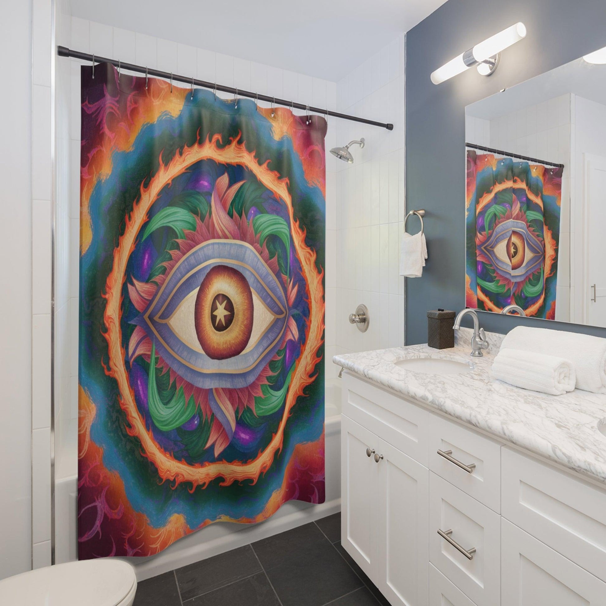 Elegant Shower Curtains Collection ( Third Eye ) - Cosmic Creations by Karen