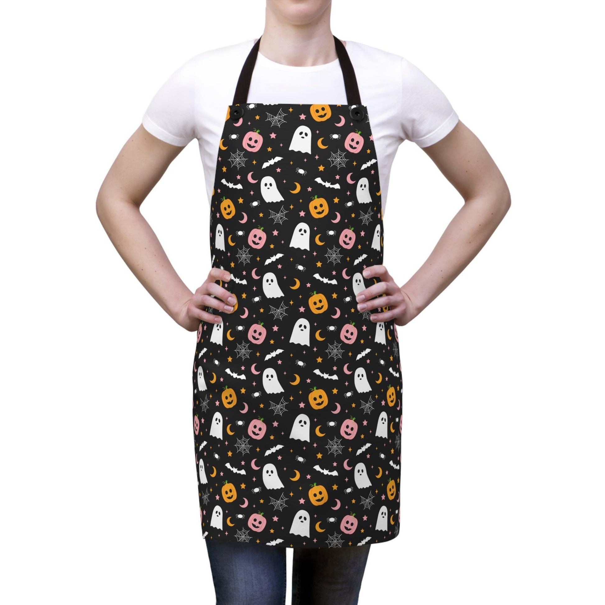 Spooky Black Halloween Apron - Cosmic Creations by Karen