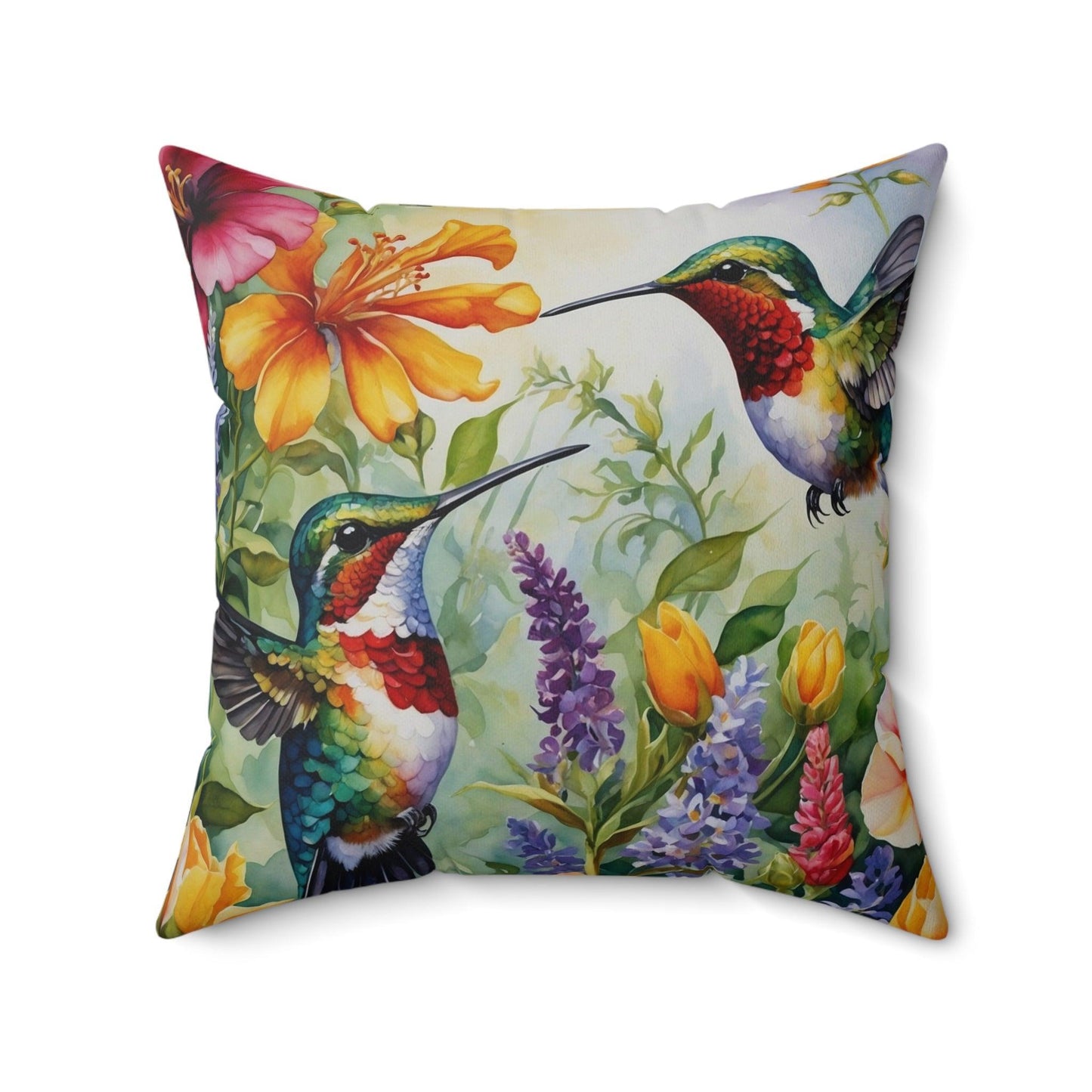 Floral and Hummingbird Cushion