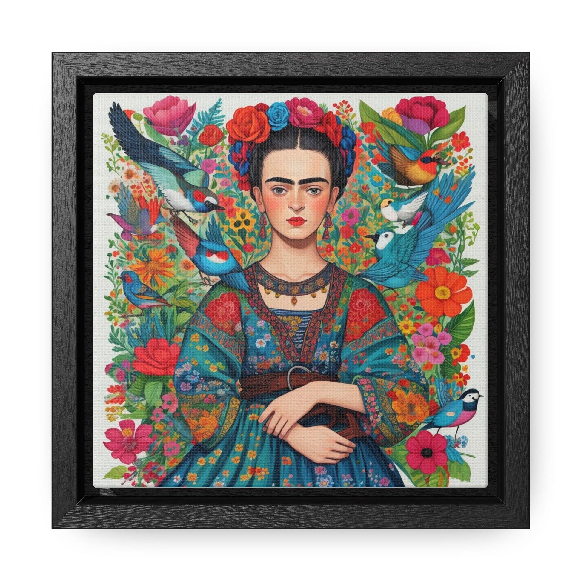 Frida Kahlo Inspired Vibrant Gallery Wrapped Canvas - Colorful Art Print - Cosmic Creations by Karen