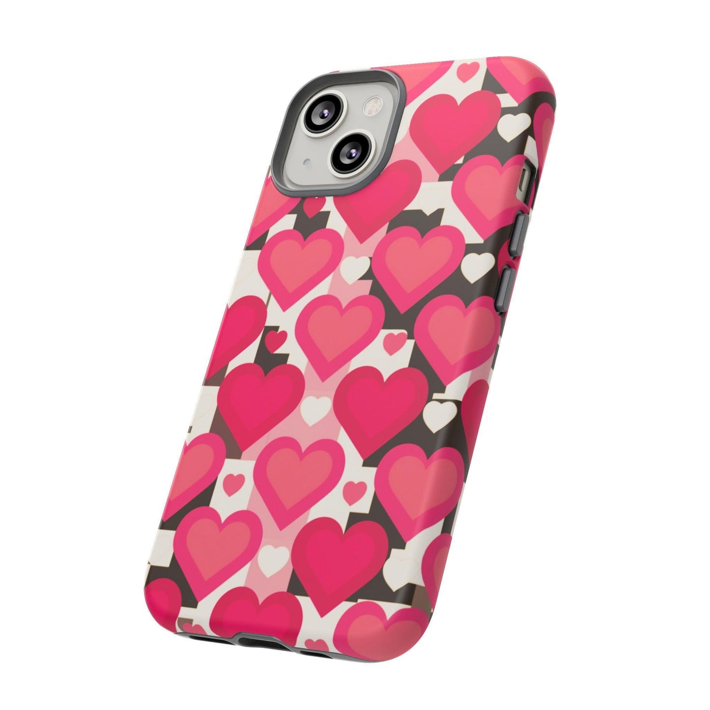 Tough Phone Case :" Eclectic Elegance Phone Case Collection" ( Hearts patterns)