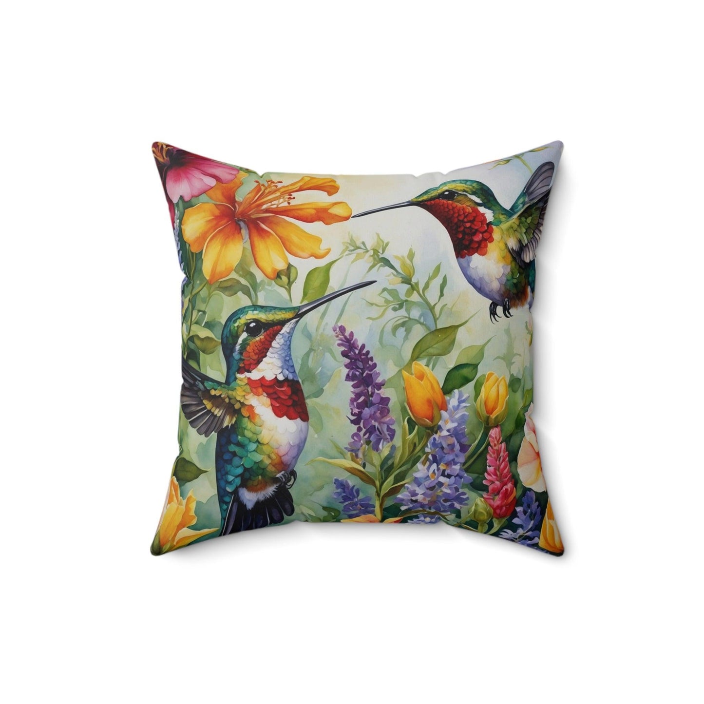 Floral and Hummingbird Cushion