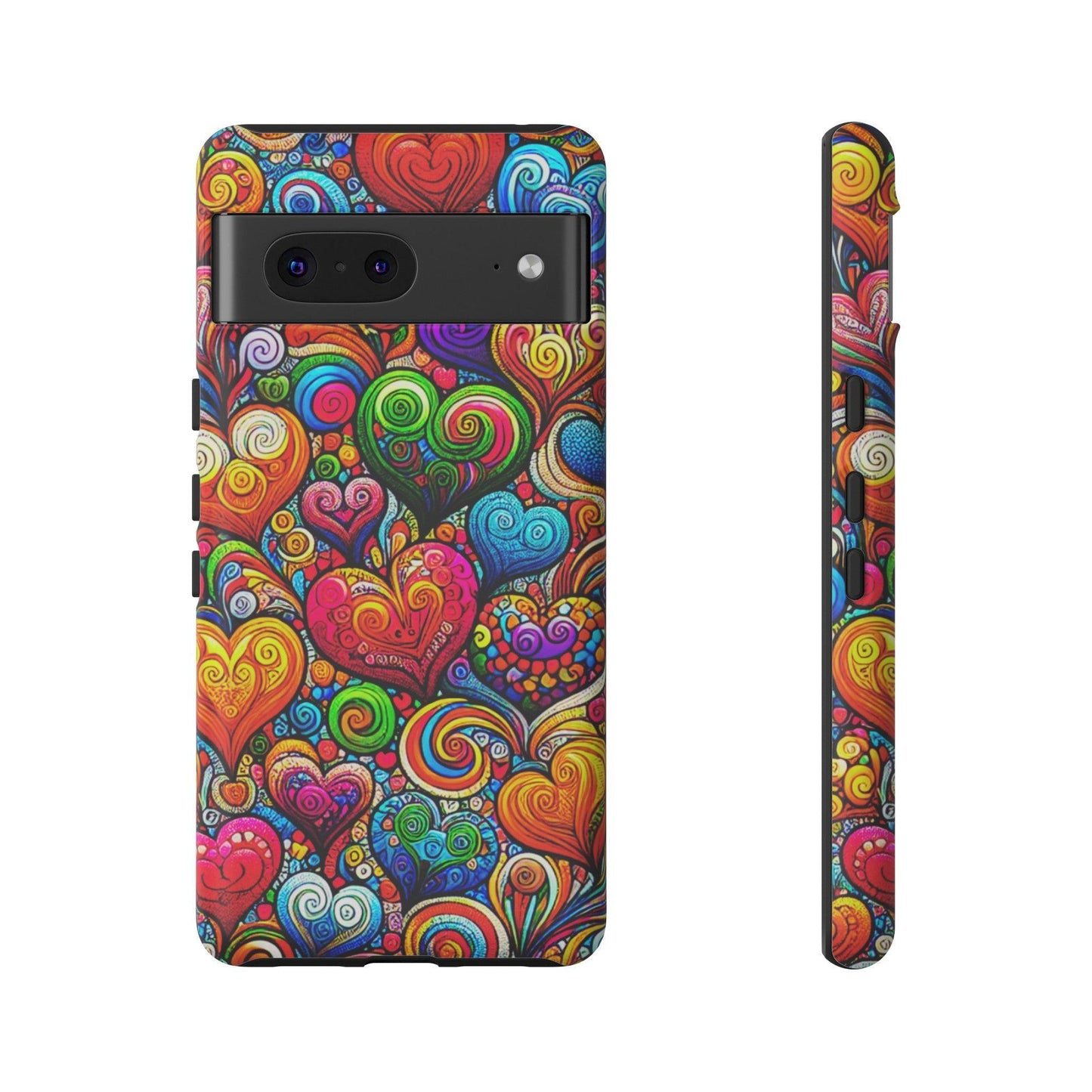 Tough Phone Case :" Eclectic Elegance Phone Case Collection" ( Hearts patterns)