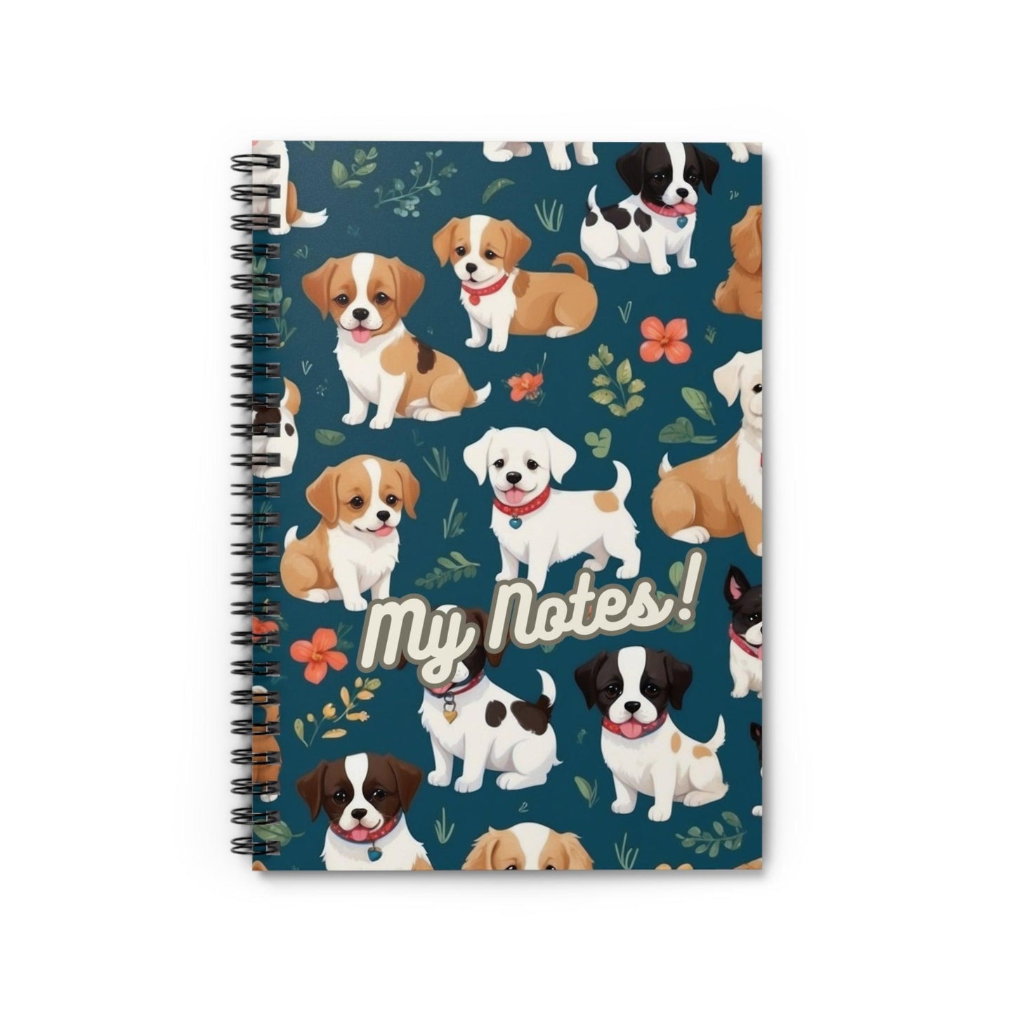 Paw-some Puppy Spiral Notebook | Note-taking, journaling, sketching, perfect as a gift for dog fans, students and professionals. - Cosmic Creations by Karen