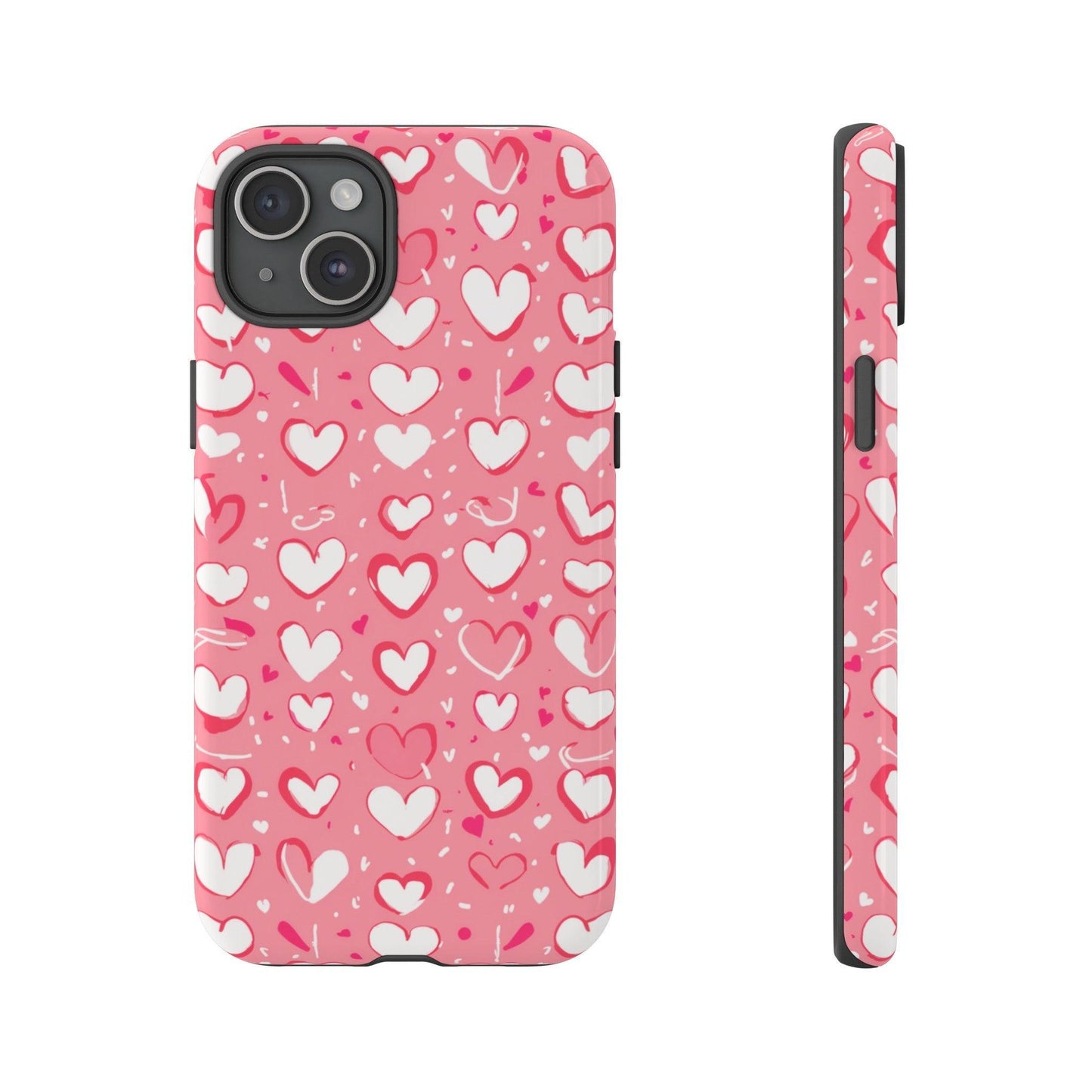 Tough Phone Case :" Eclectic Elegance Phone Case Collection" ( Hearts patterns)