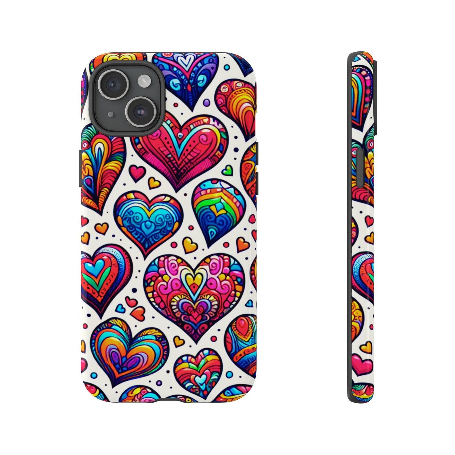 Tough Phone Case :" Eclectic Elegance Phone Case Collection" ( Hearts patterns)