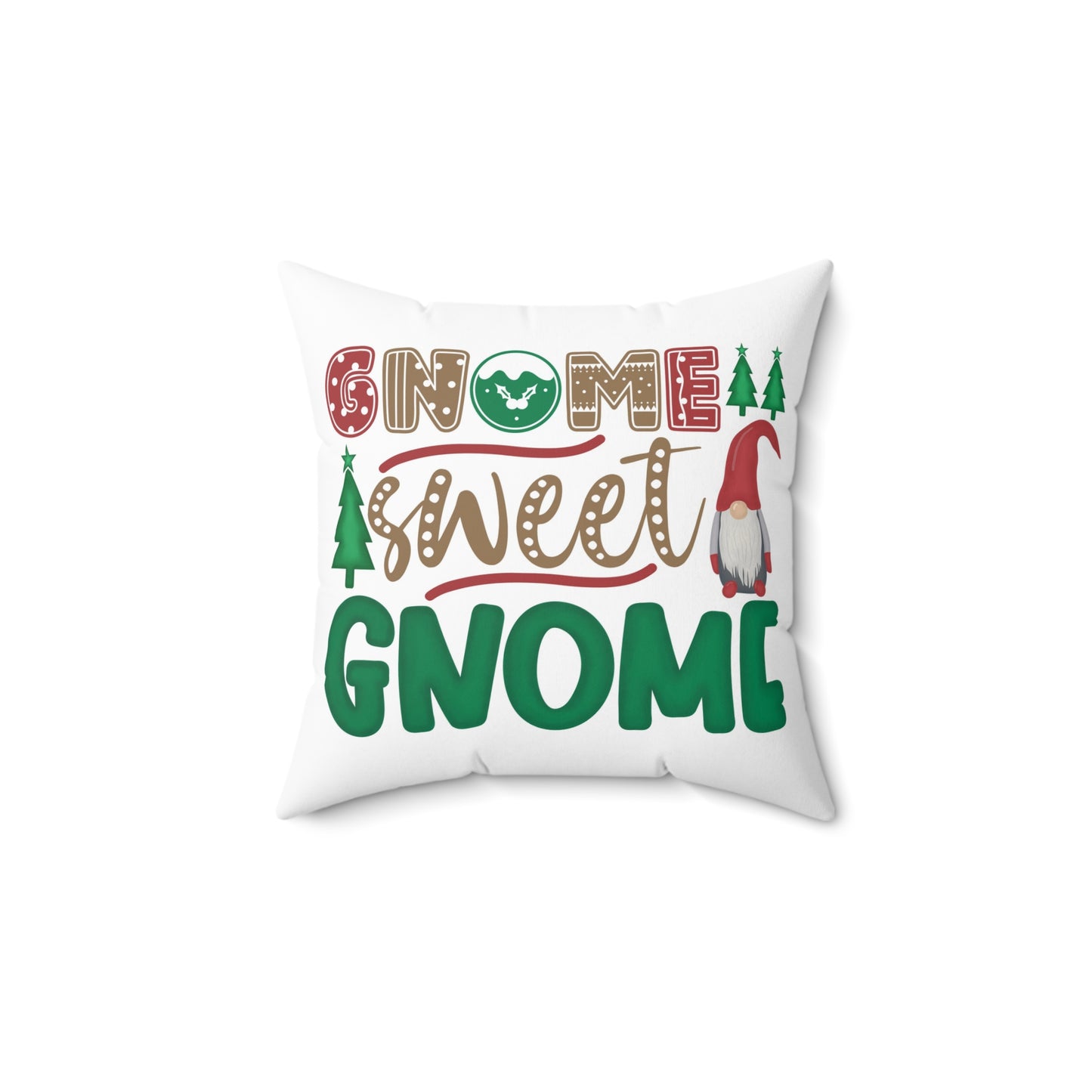 Christmas Gnomes Design Square Pillow