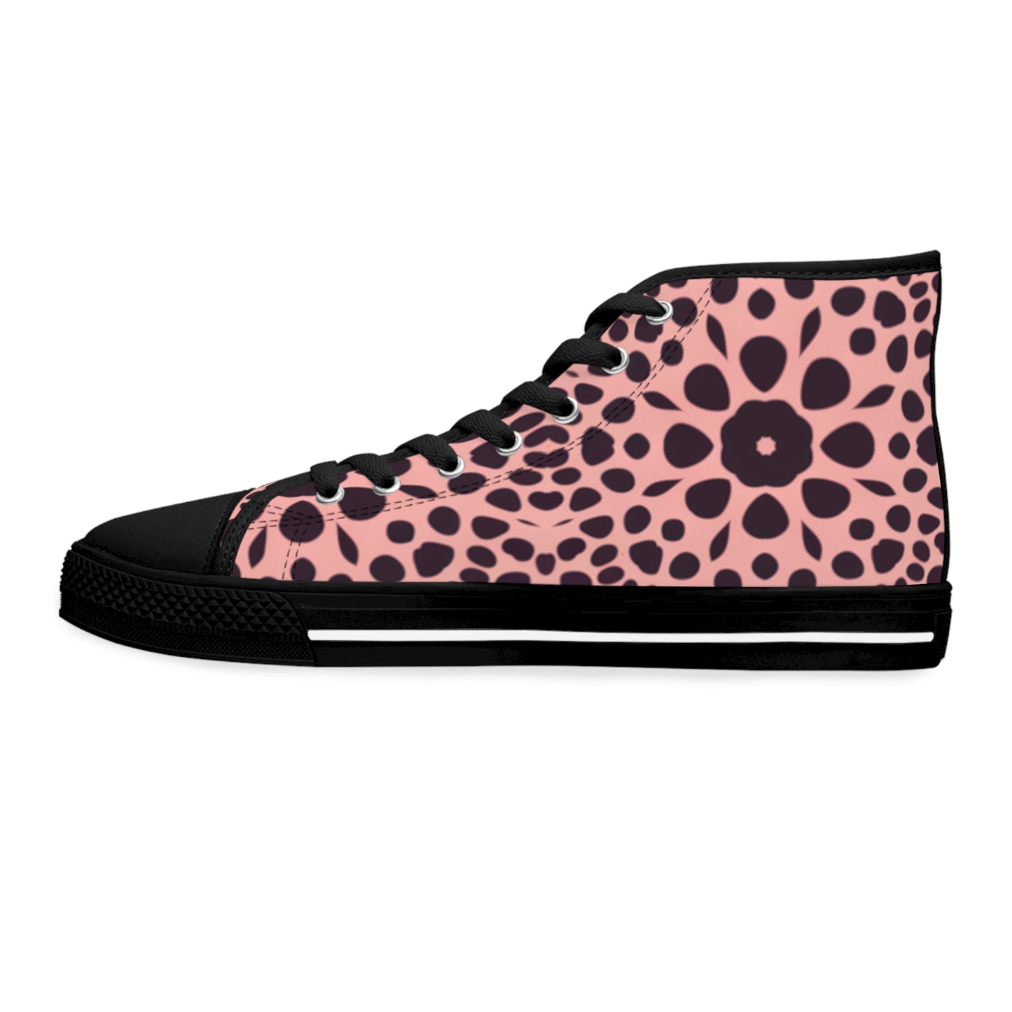 Awesome Pink Animal Print Design High Top Sneakers