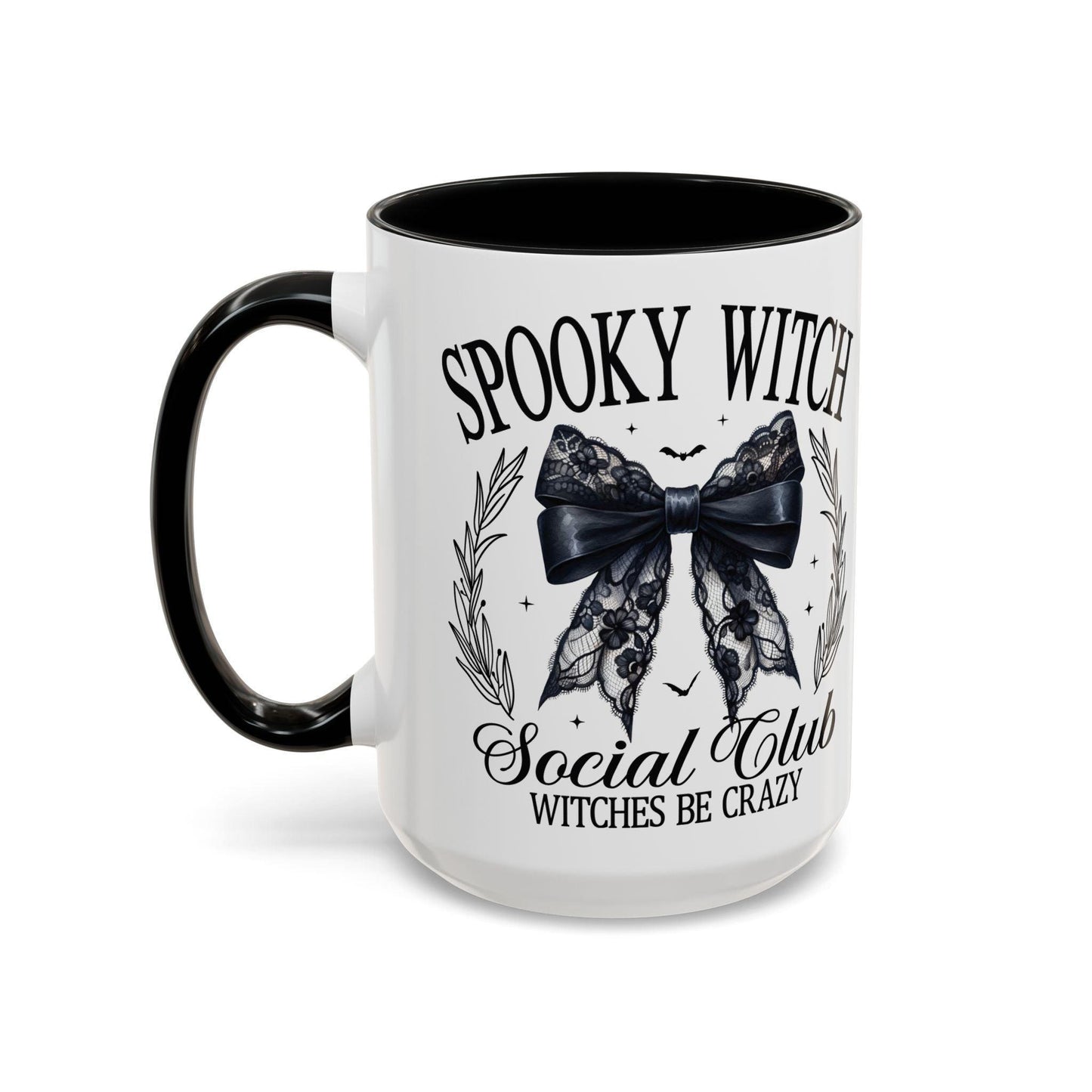 Halloween Accent Coffee Mug (11, 15oz) - "Spooky Witch, Social Club"