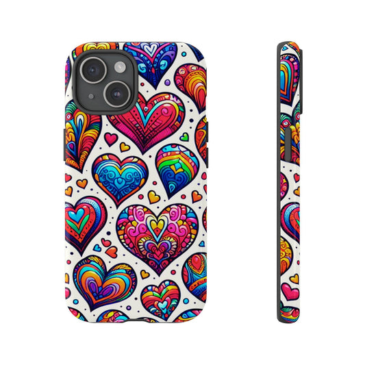 Tough Phone Case :" Eclectic Elegance Phone Case Collection" ( Hearts patterns)