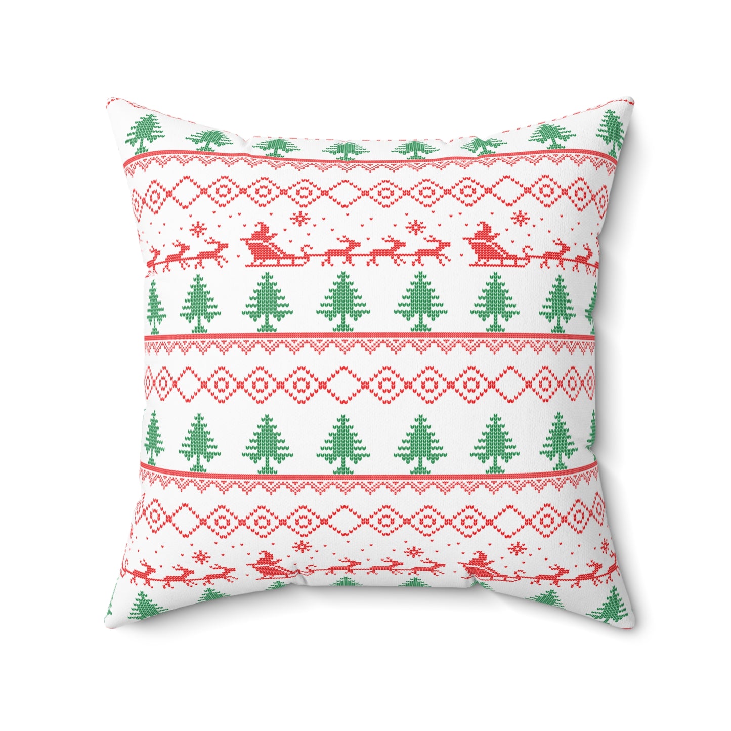 Christmas Knitted Style  pastel tones Design Square Pillow