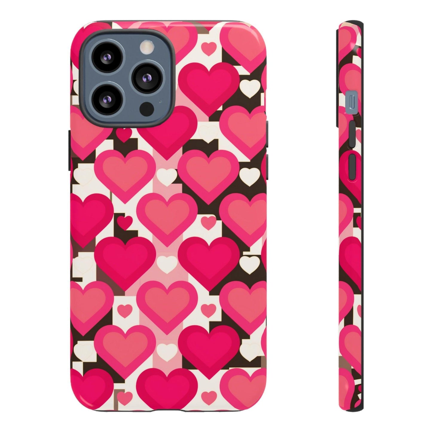 Tough Phone Case :" Eclectic Elegance Phone Case Collection" ( Hearts patterns)