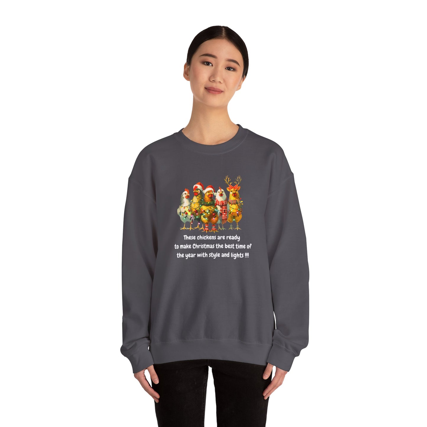 Christmas Chickens Heavy Blend™ Crewneck Sweatshirt