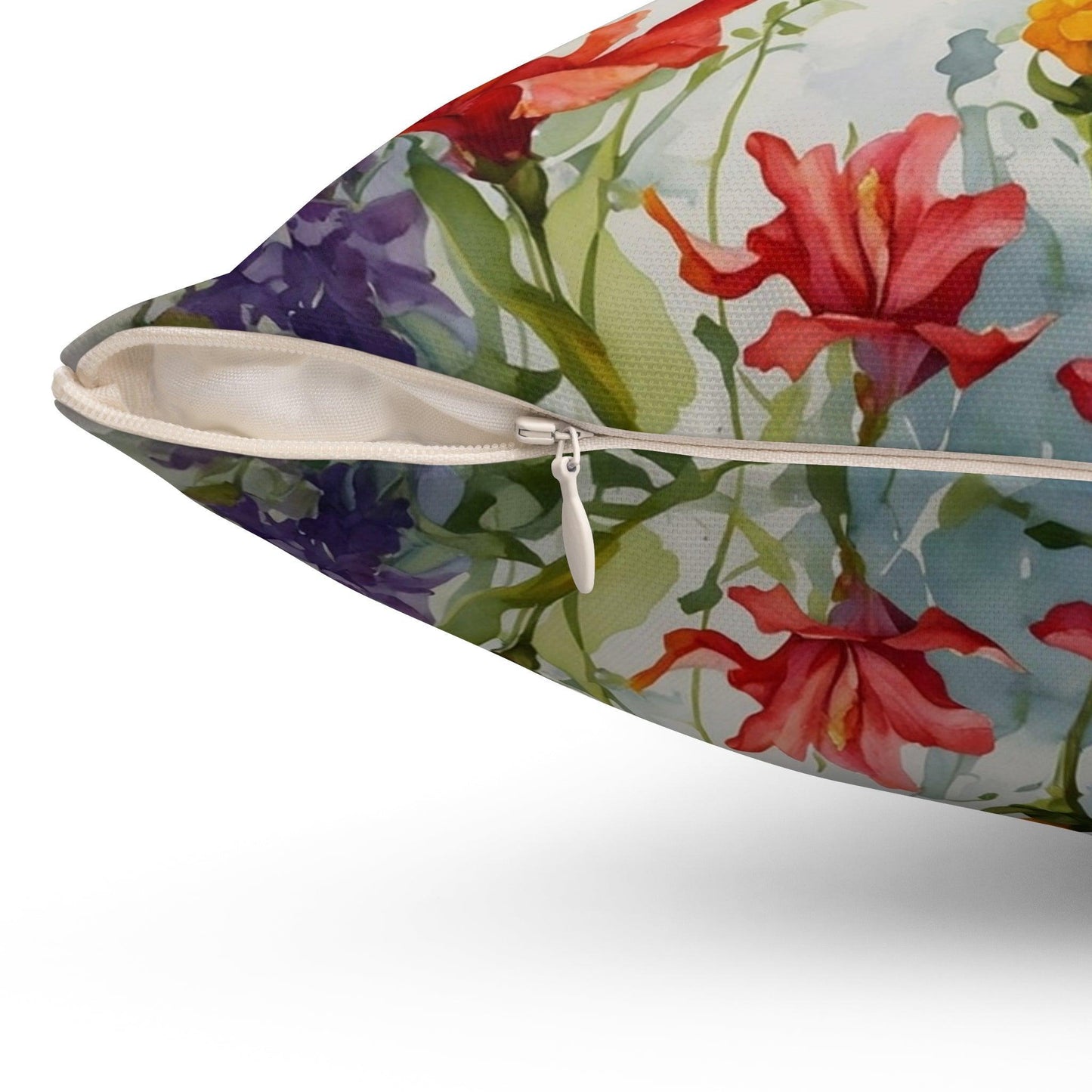 "Hummingbird Harmony - Floral and Hummingbird Cushion"