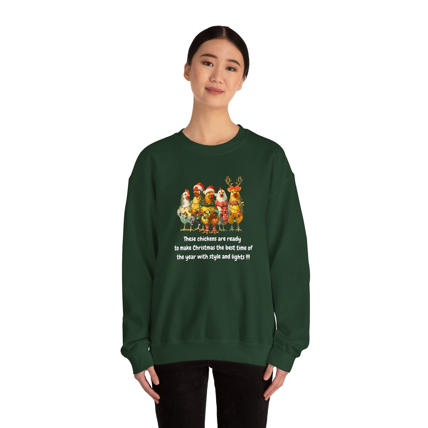 Christmas Chickens Heavy Blend™ Crewneck Sweatshirt