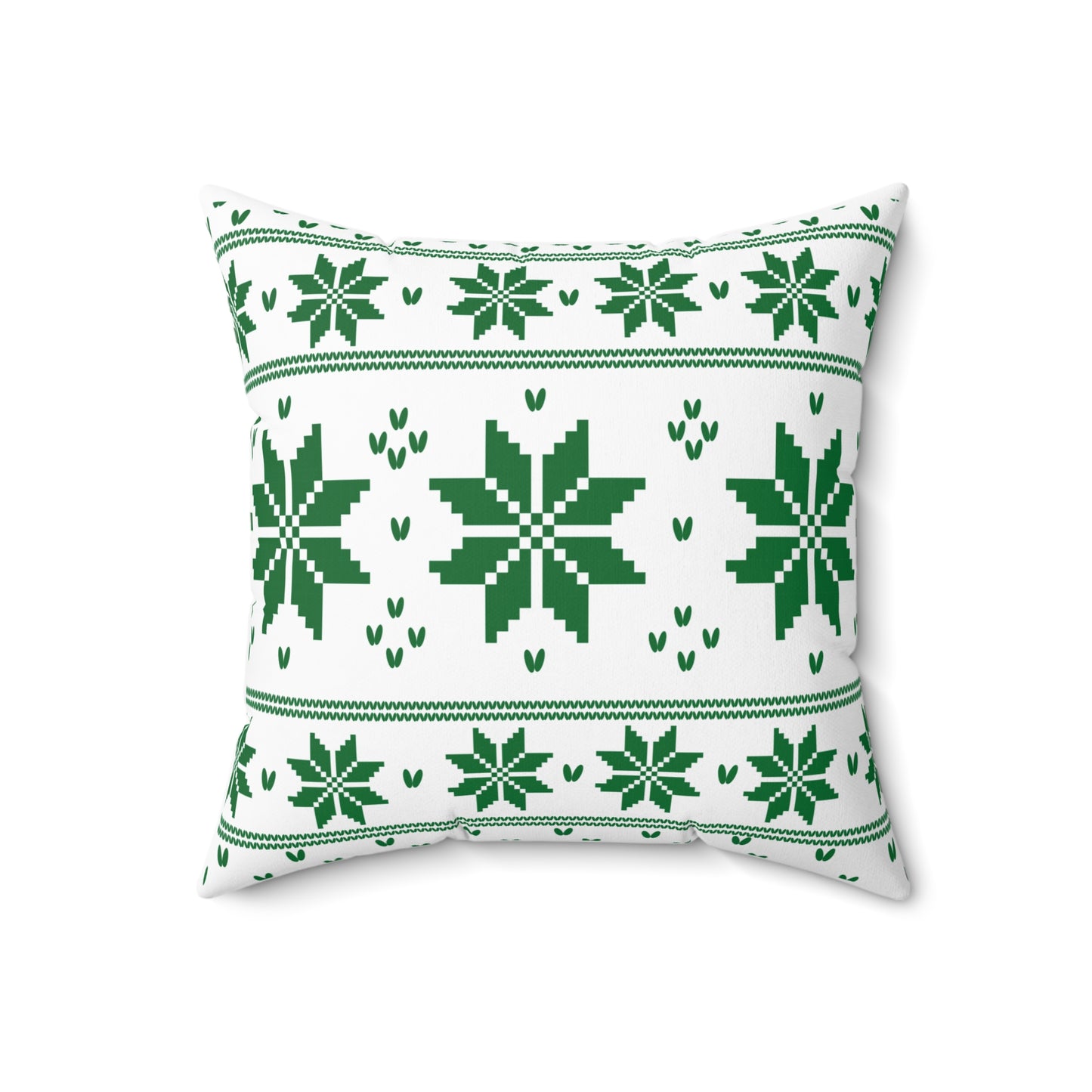 Christmas Knitted Green Style  Design Square Pillow