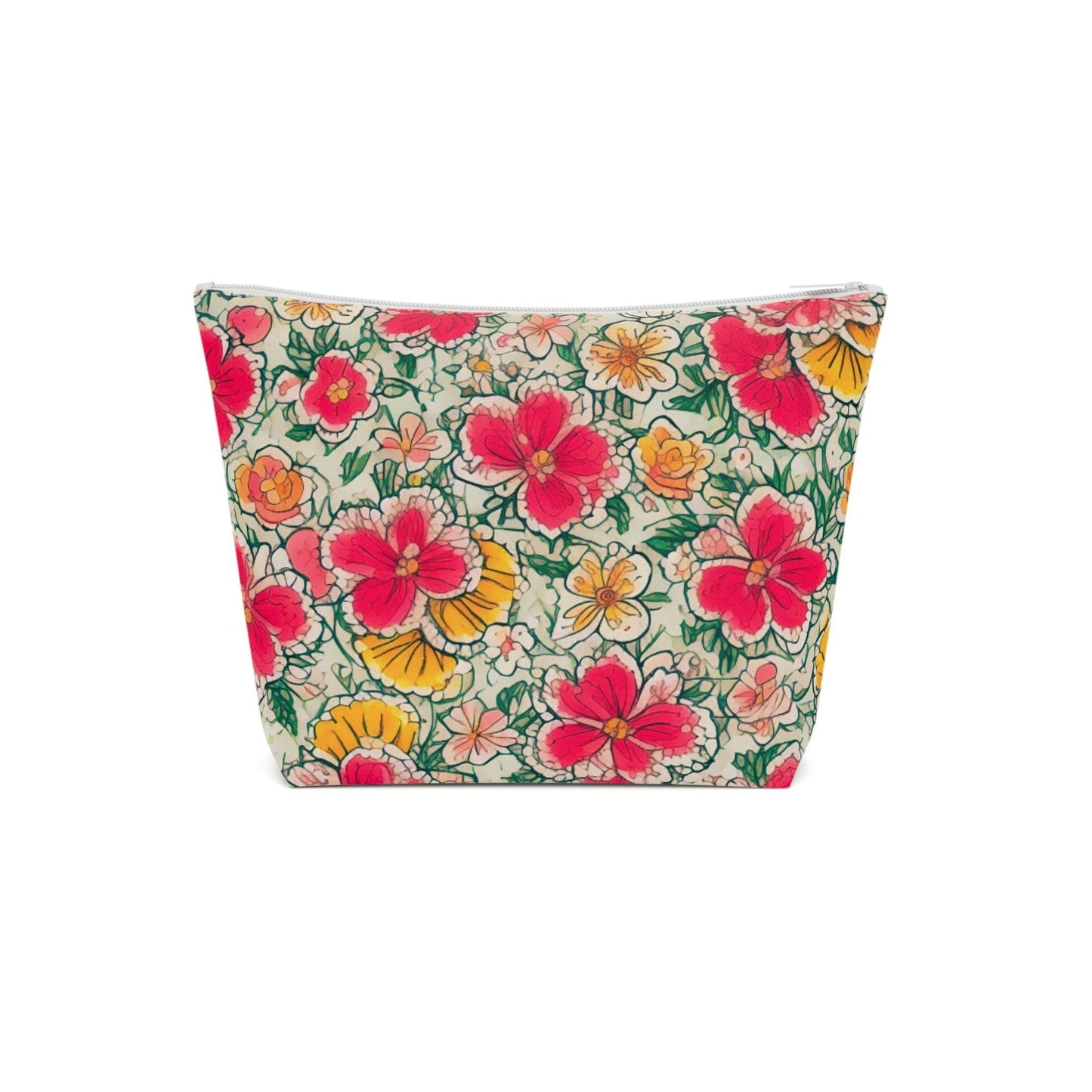 Colorful Floral Cotton Cosmetic Bag Vibrant and Stylish Makeup Bag, Perfect for Personal Use & Gifts - Cosmic Creations by Karen