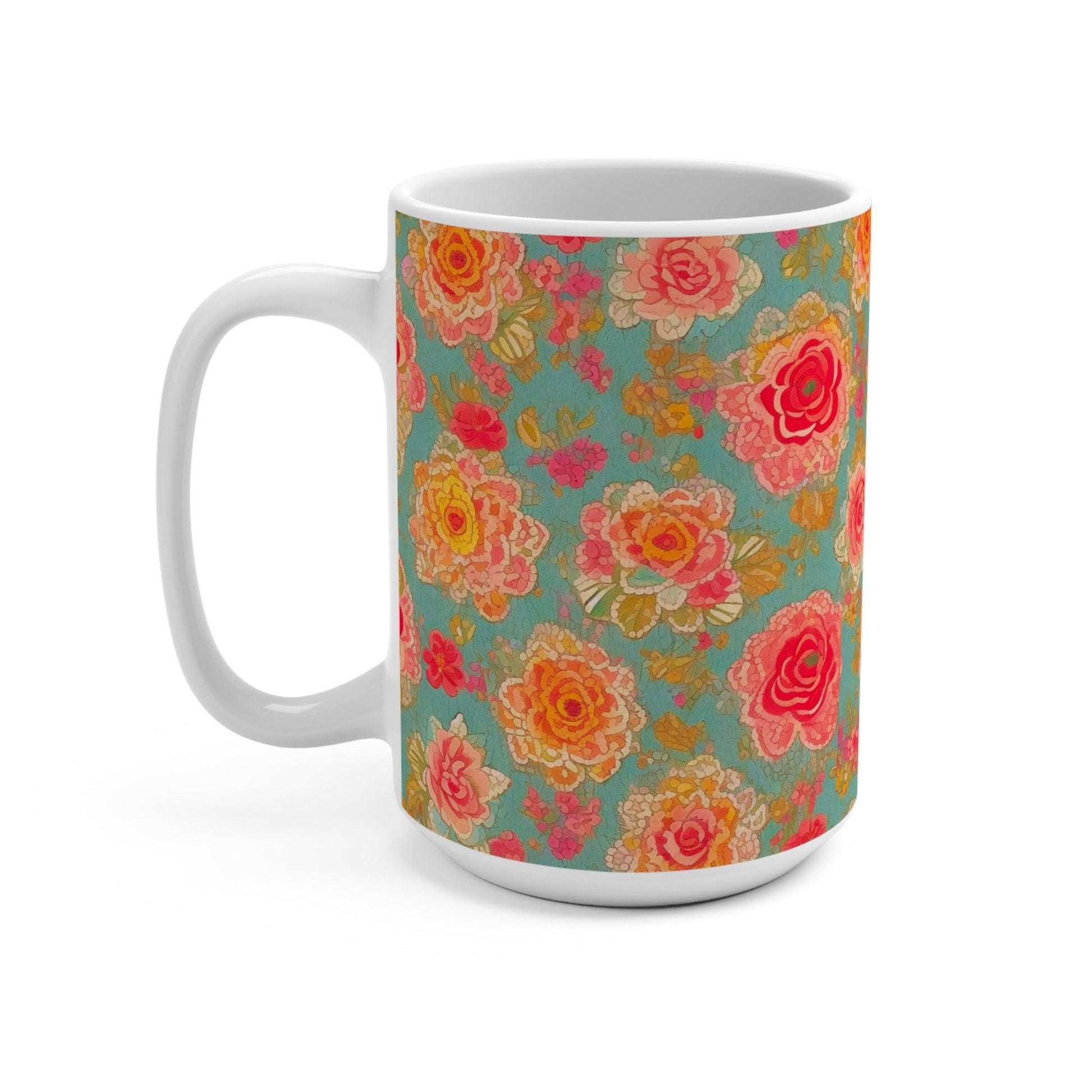 Mug with stunning floral motifs, the perfect gift for any occasion or celebration for friends, family, and colleagues. - Cosmic Creations by Karen