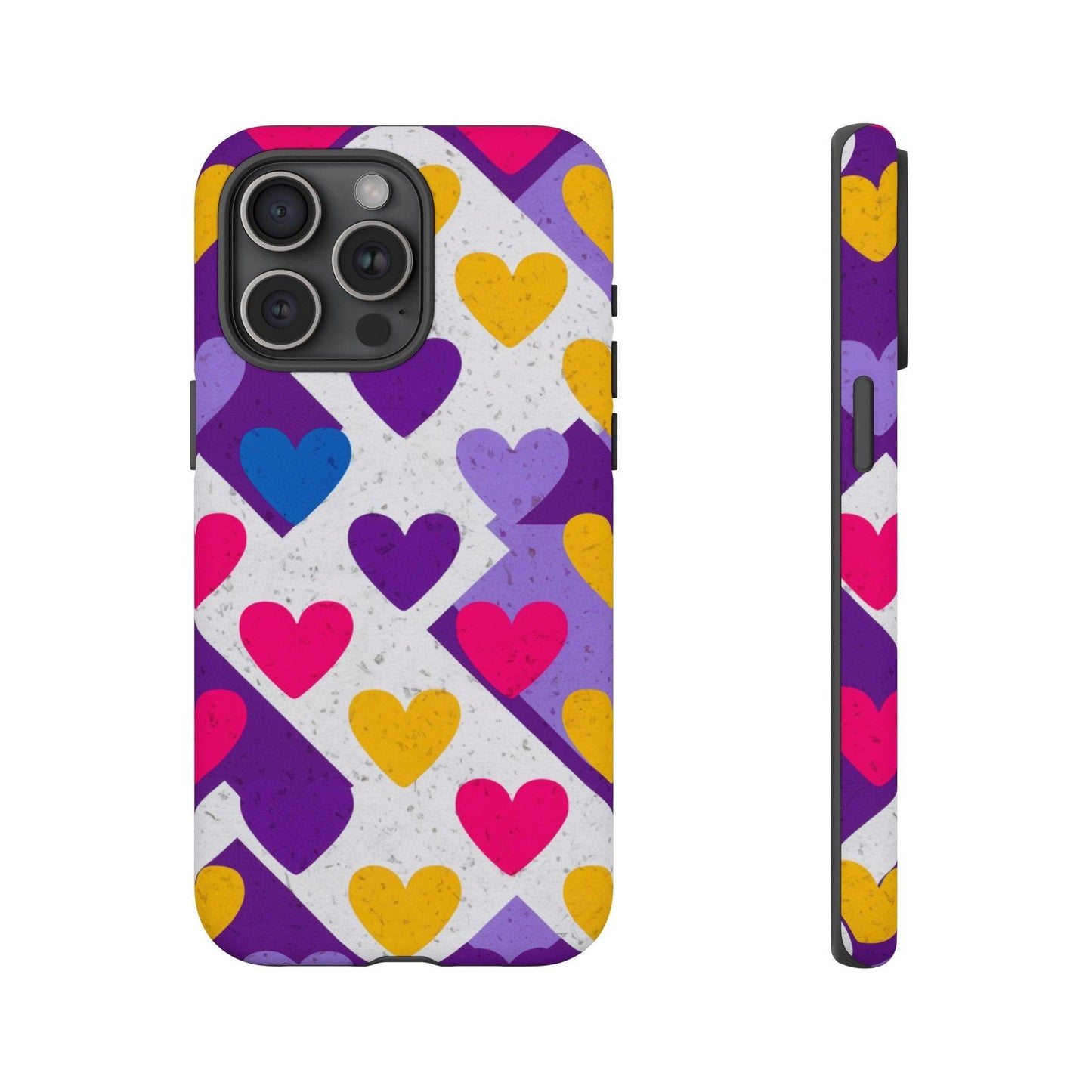 Tough Phone Case :" Eclectic Elegance Phone Case Collection" ( Hearts patterns)