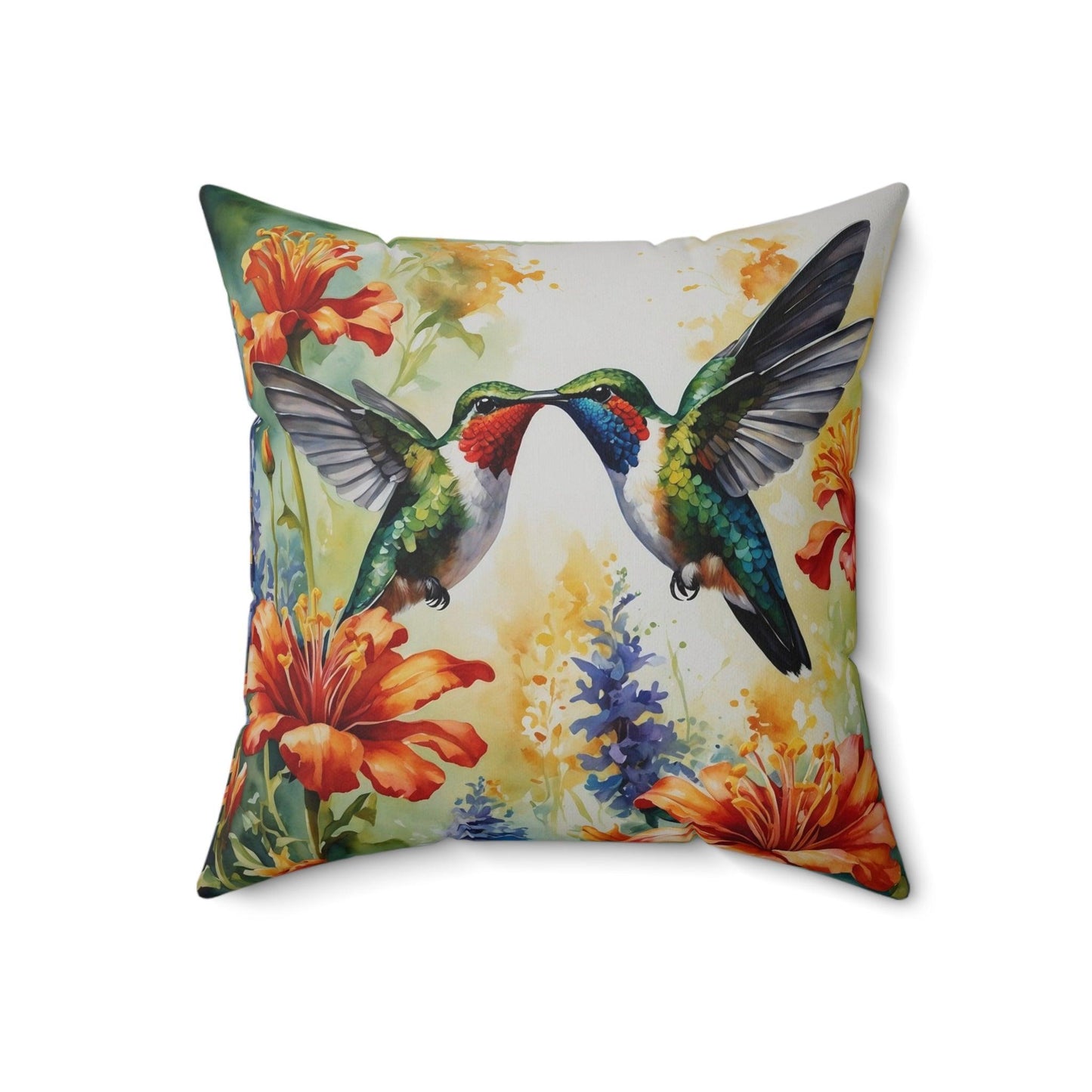 Hummingbird Harmony - Floral and Hummingbird Cushion