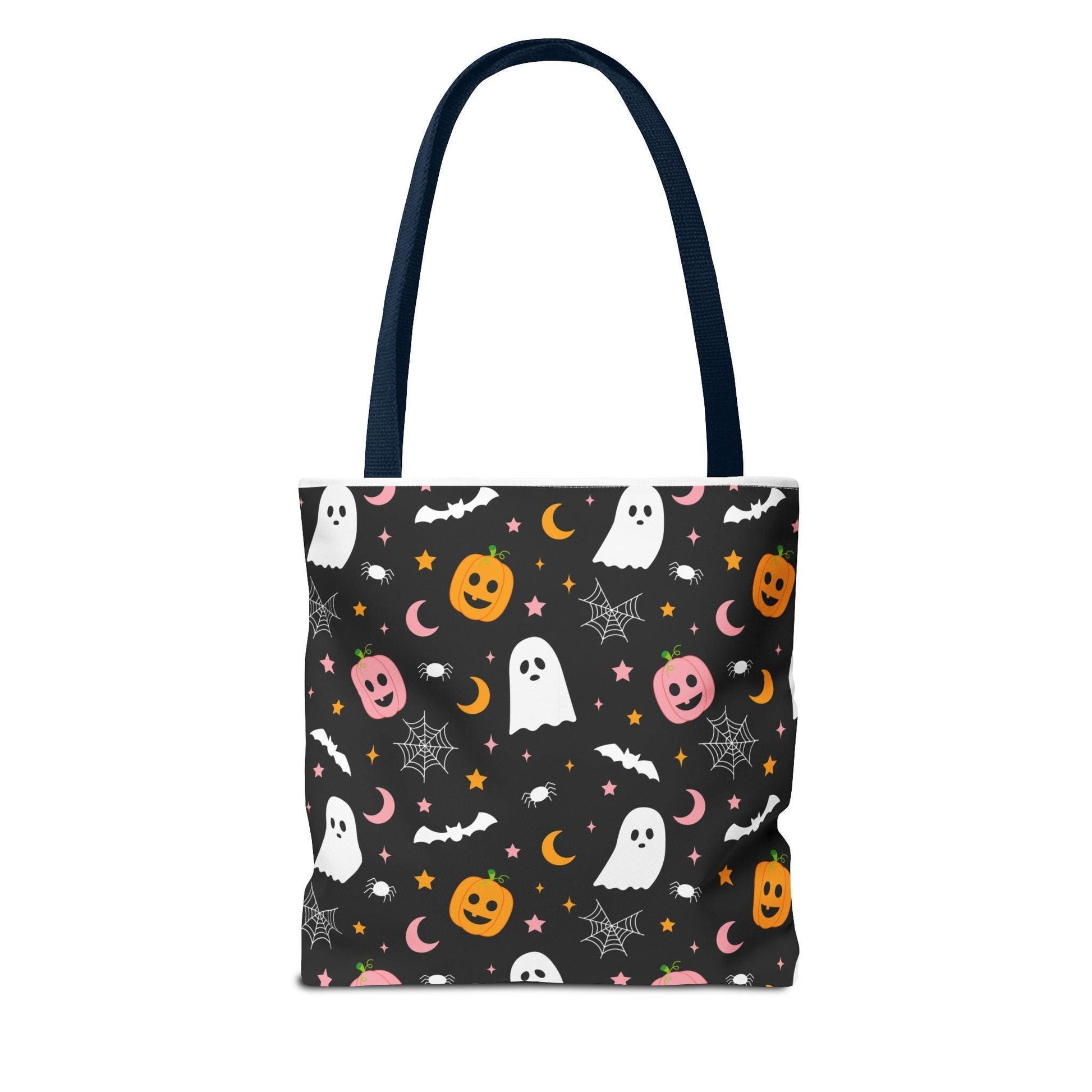 Ghosts & Pumpkins Black Tote Bag - Cosmic Creations by Karen