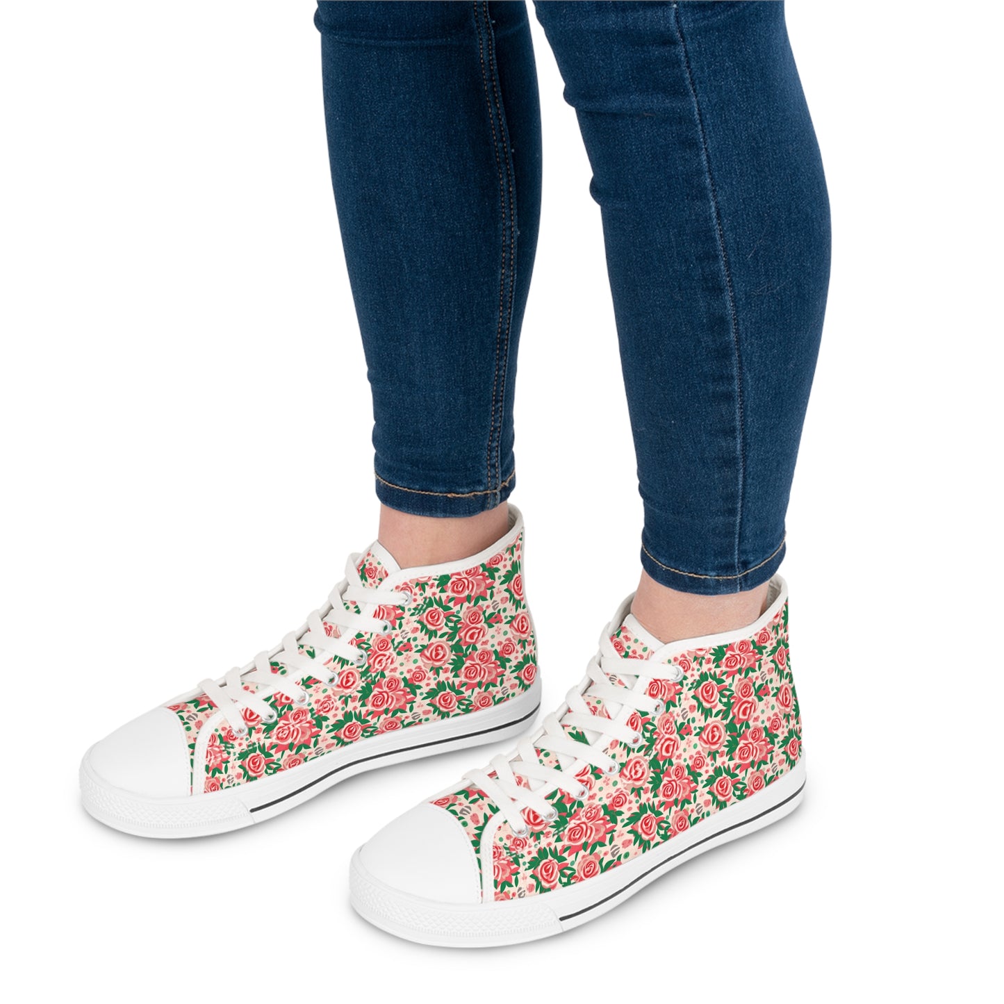 Awesome Roses Design High Top Sneakers