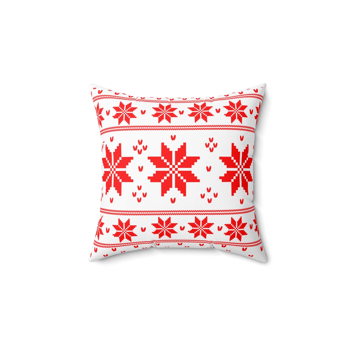 Christmas Knitted Red Style  Design Square Pillow