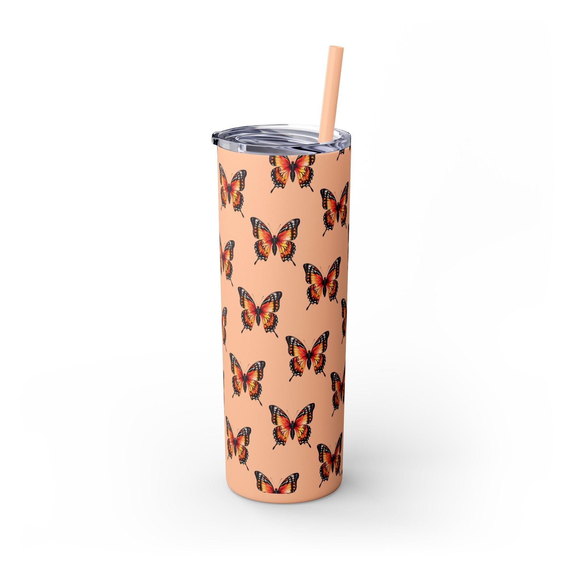 Monarch Butterfly Skinny Tumbler (with Straw, 20oz) - Cosmic Creations by Karen