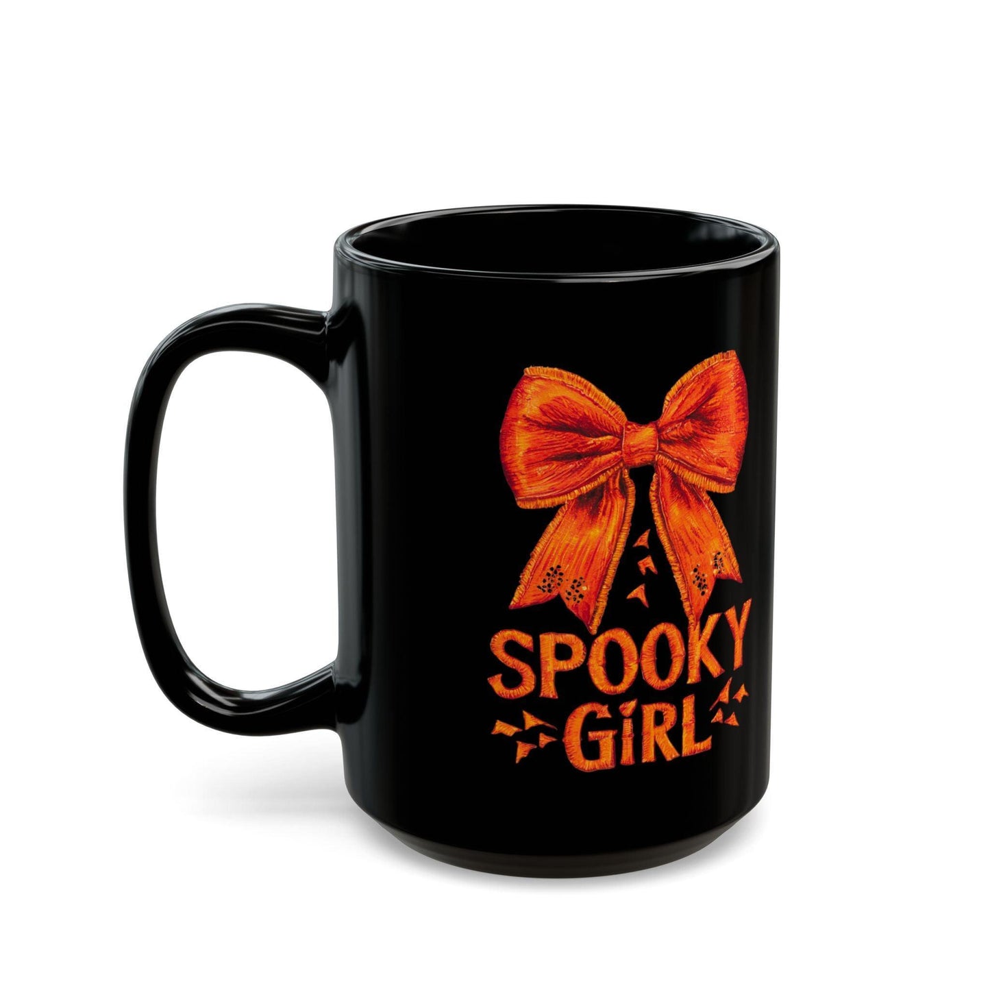 Spooky Girl Coquette Black Mug - Cosmic Creations by Karen