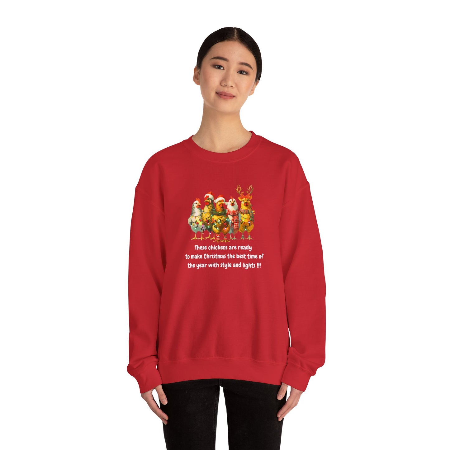 Christmas Chickens Heavy Blend™ Crewneck Sweatshirt