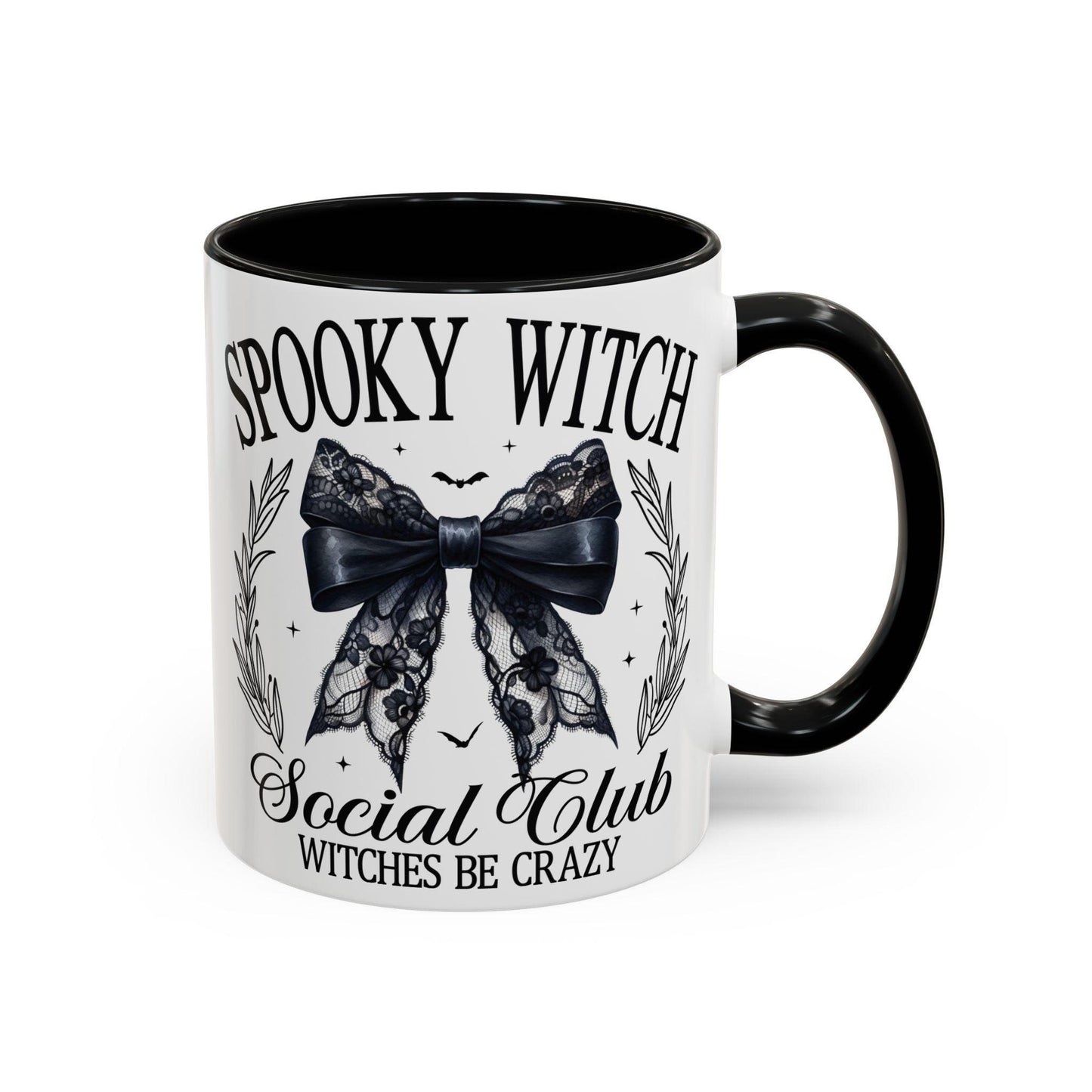 Halloween Accent Coffee Mug (11, 15oz) - "Spooky Witch, Social Club"