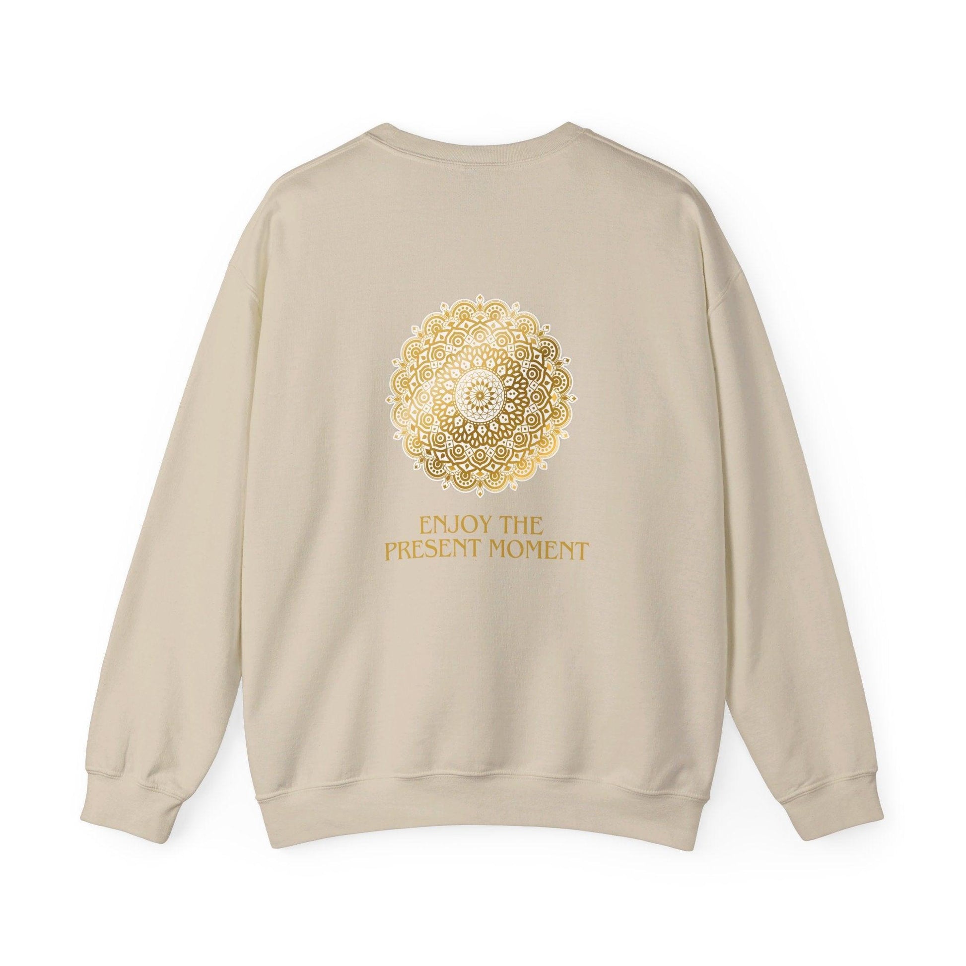 Enoy the present moment and Be Gfrateful Unisex Heavy Blend™ Crewneck Sweatshirt - Cosmic Creations by Karen