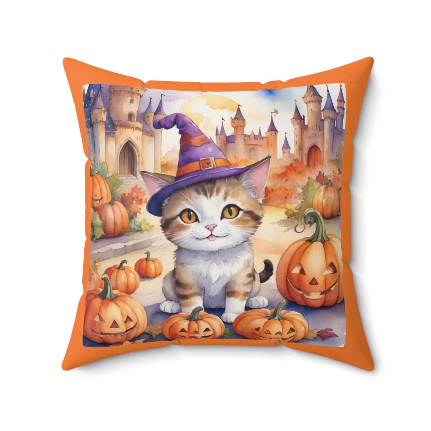 Halloween cute cat Square Pillow