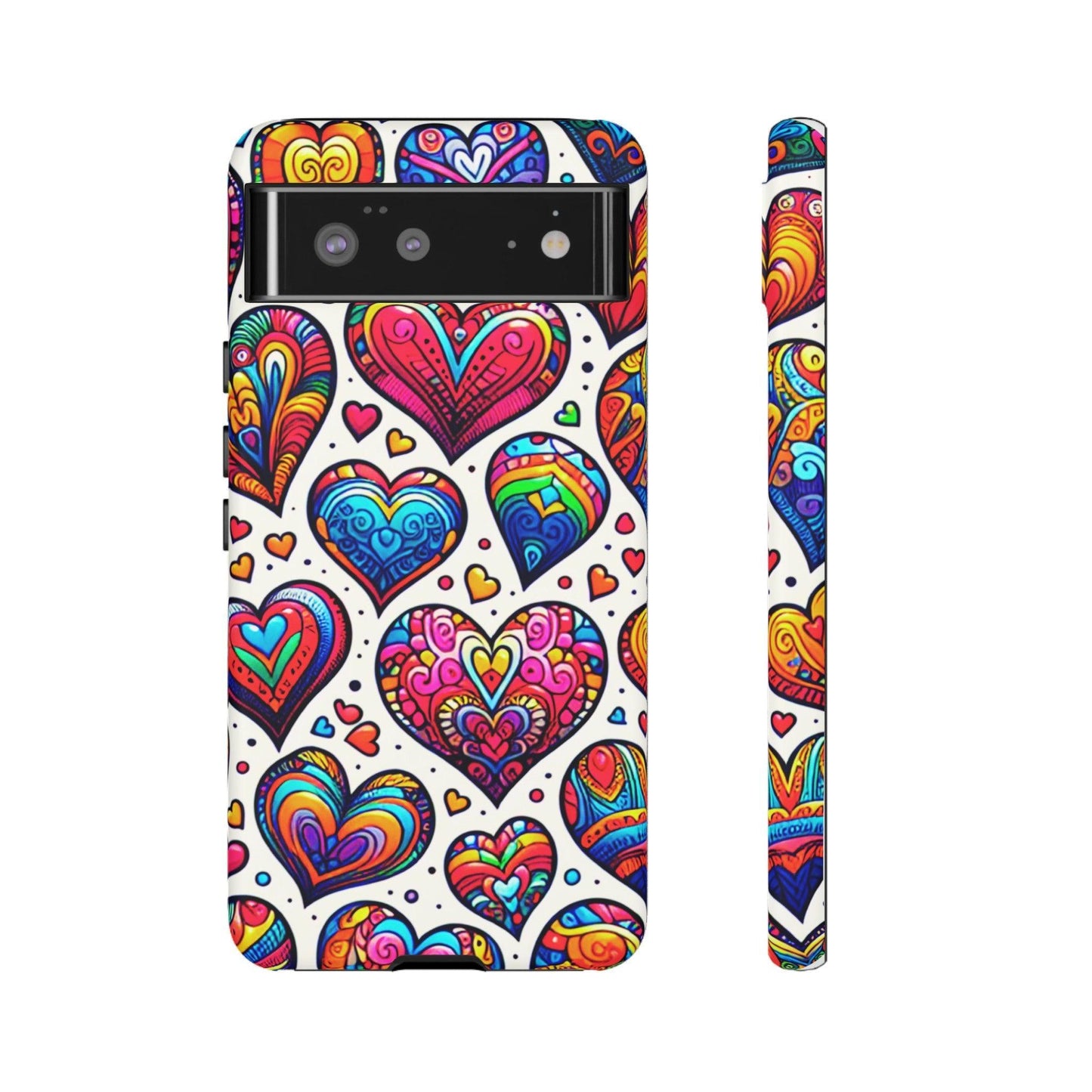 Tough Phone Case :" Eclectic Elegance Phone Case Collection" ( Hearts patterns)