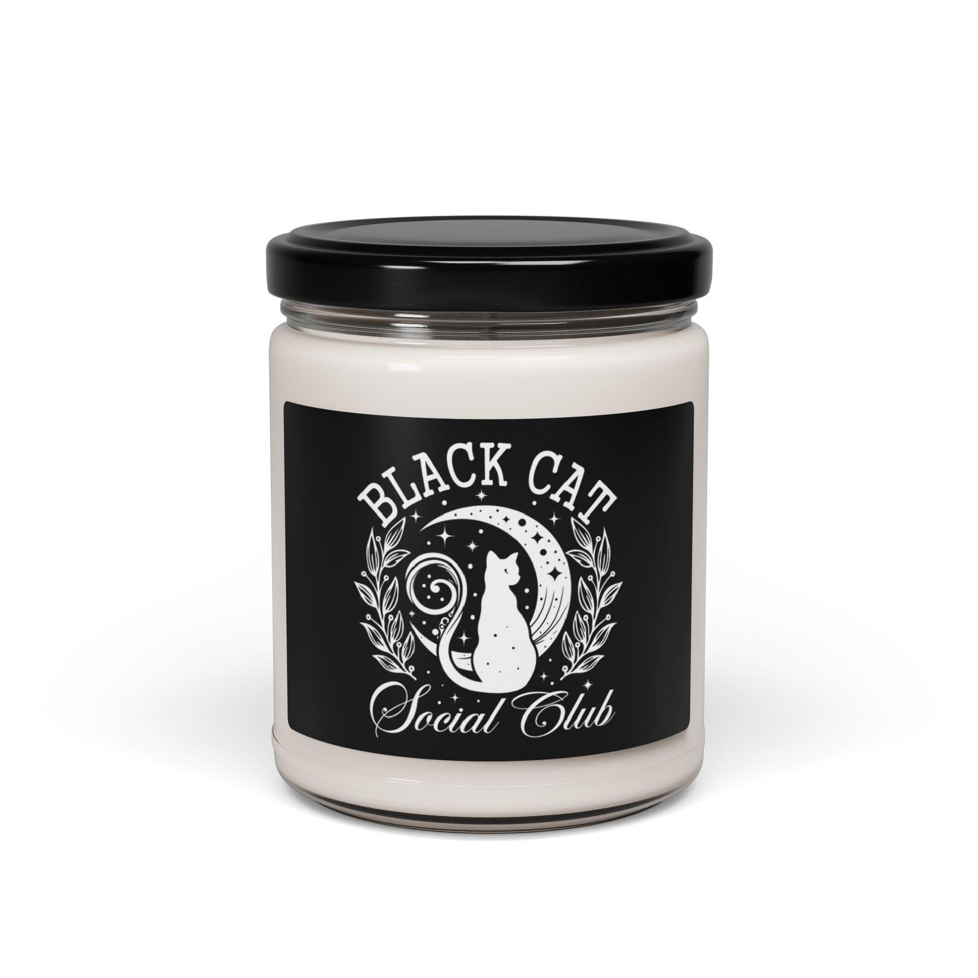 Halloween Black Cat Social Club (Black)Scented Soy Candle, 9oz - Cosmic Creations by Karen