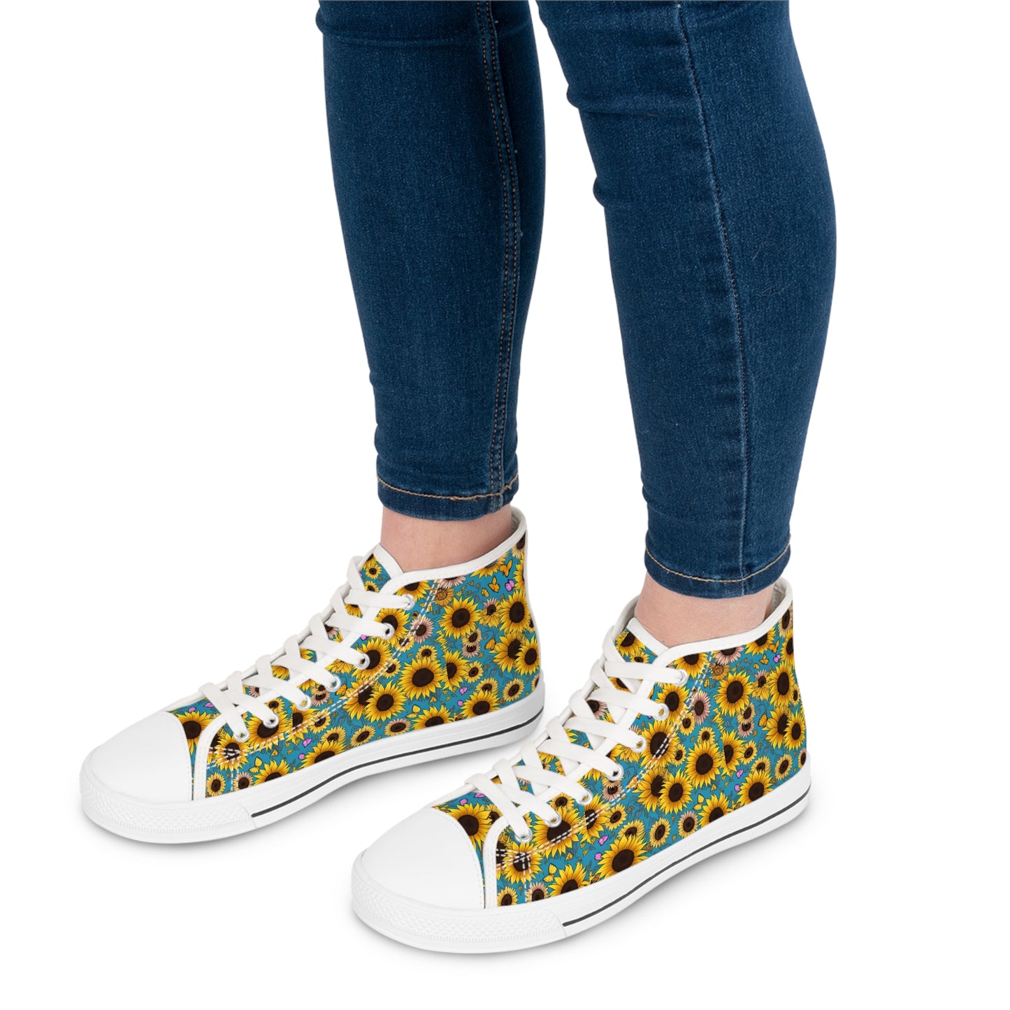 Awesome Sunflower Design High Top Sneakers