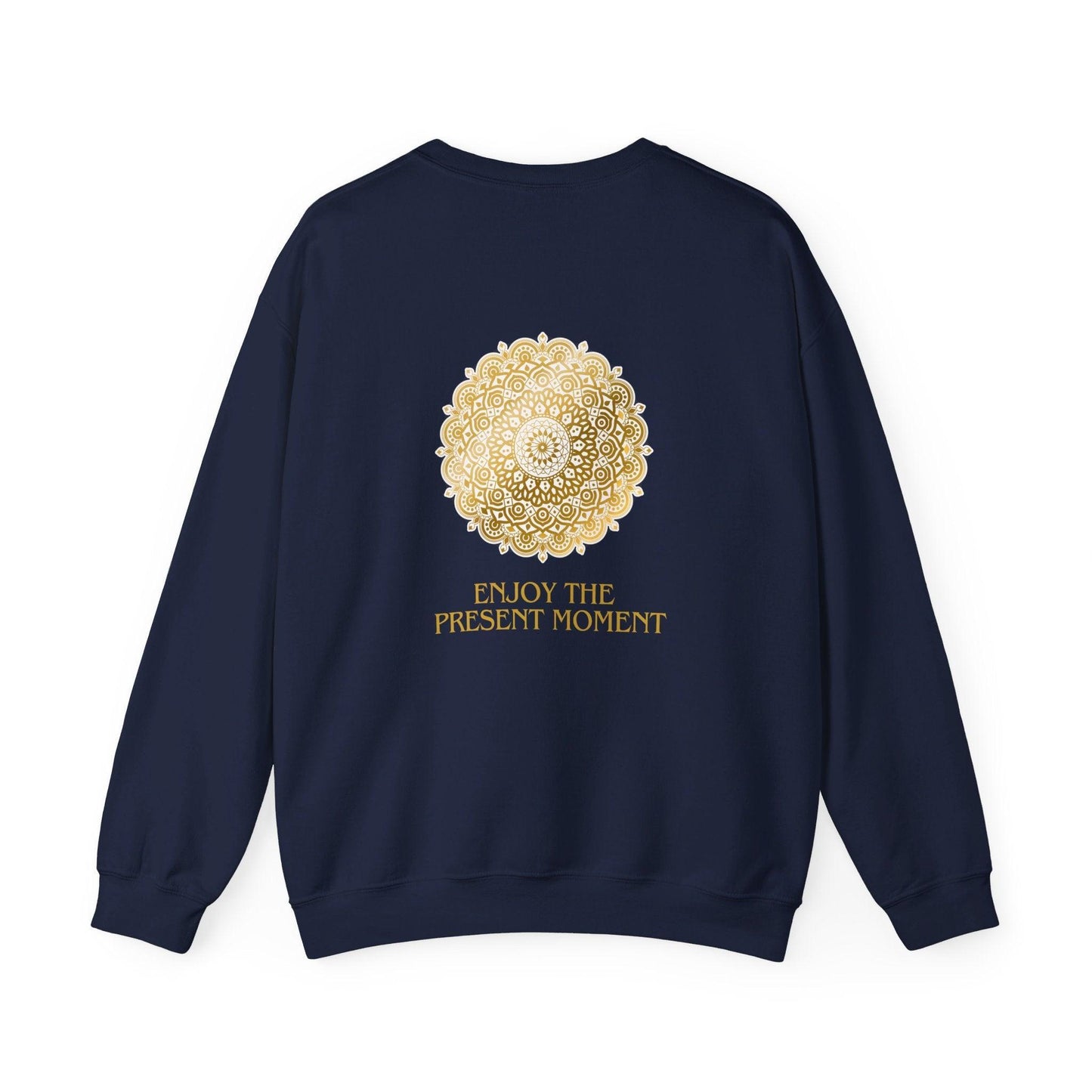 Enoy the present moment and Be Gfrateful Unisex Heavy Blend™ Crewneck Sweatshirt - Cosmic Creations by Karen