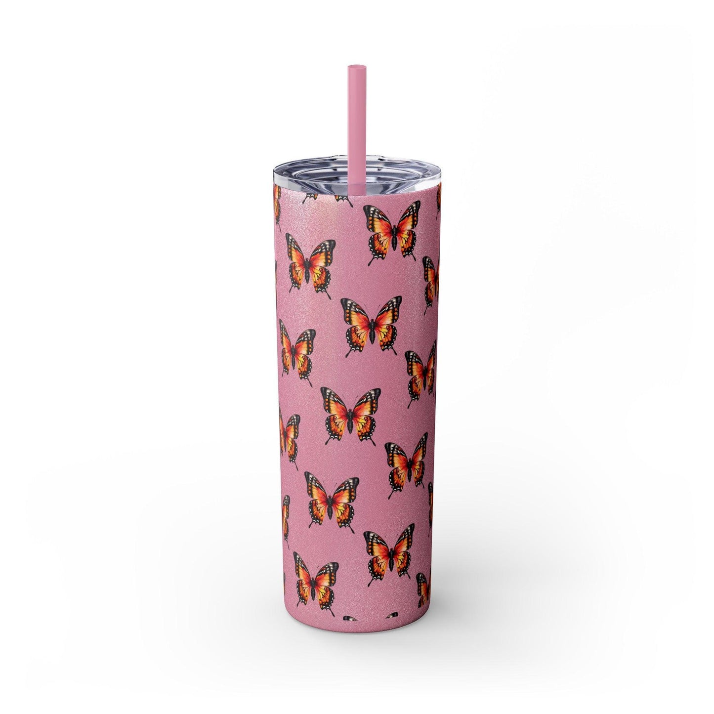 Monarch Butterfly Skinny Tumbler (with Straw, 20oz) - Cosmic Creations by Karen