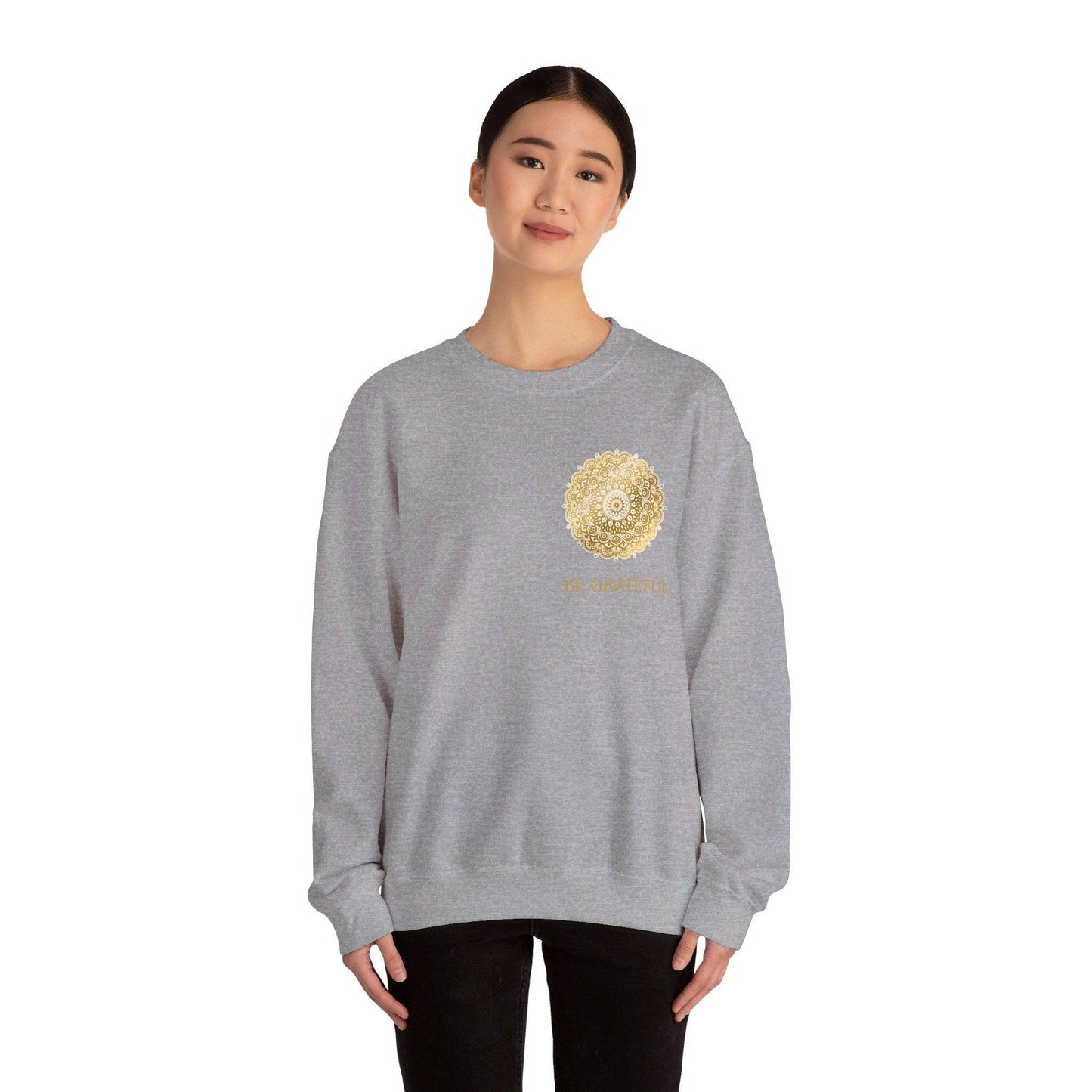 Enoy the present moment and Be Gfrateful Unisex Heavy Blend™ Crewneck Sweatshirt - Cosmic Creations by Karen