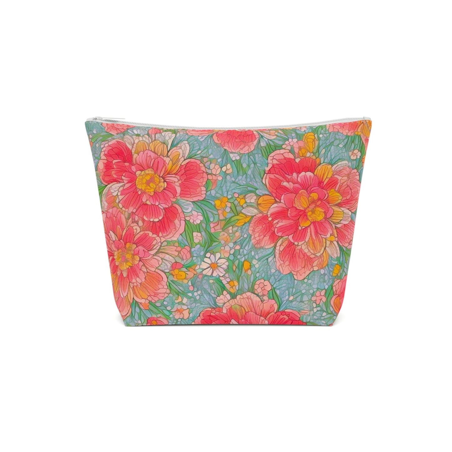 Colorful Floral Cotton Cosmetic Bag Vibrant and Stylish Makeup Bag, Perfect for Personal Use & Gifts - Cosmic Creations by Karen