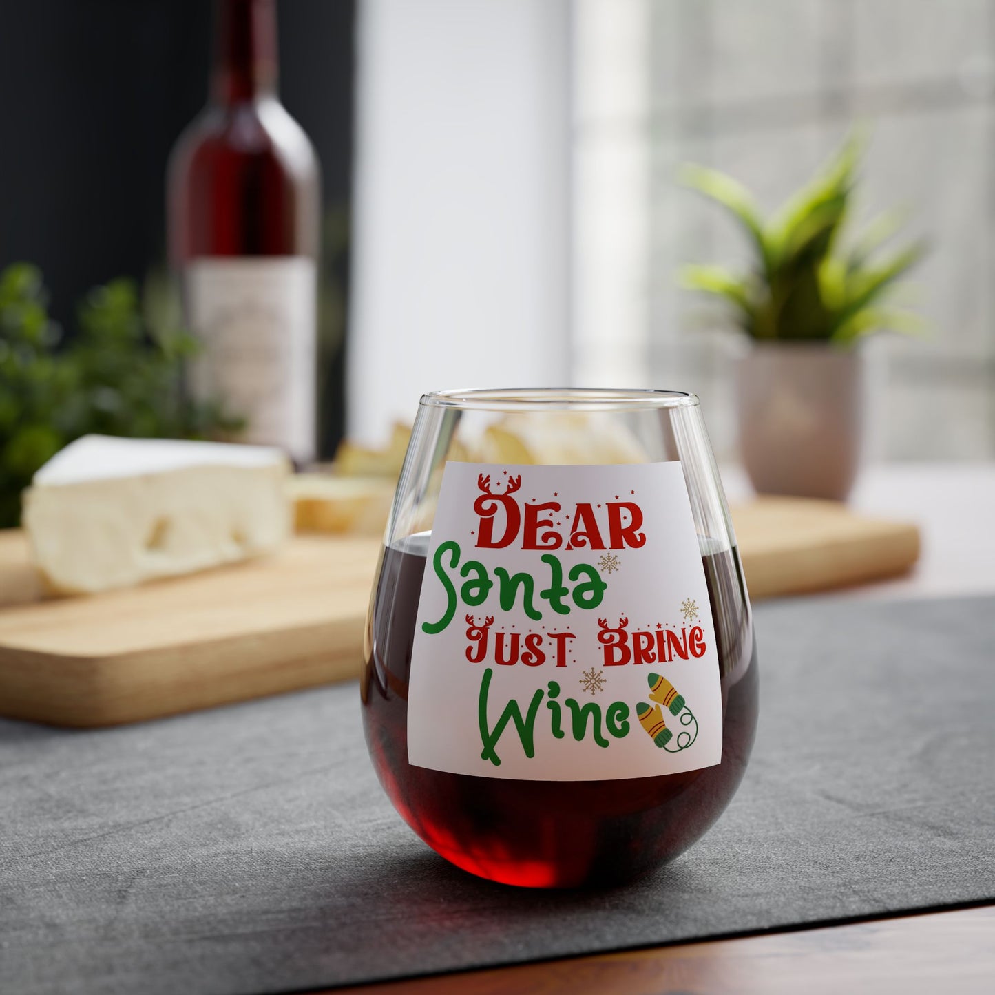 Christmas Funny Stemless Wine Glass, 11.75oz