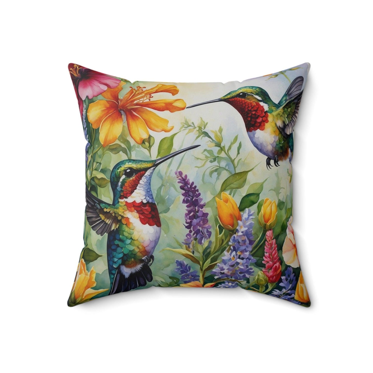 Floral and Hummingbird Cushion