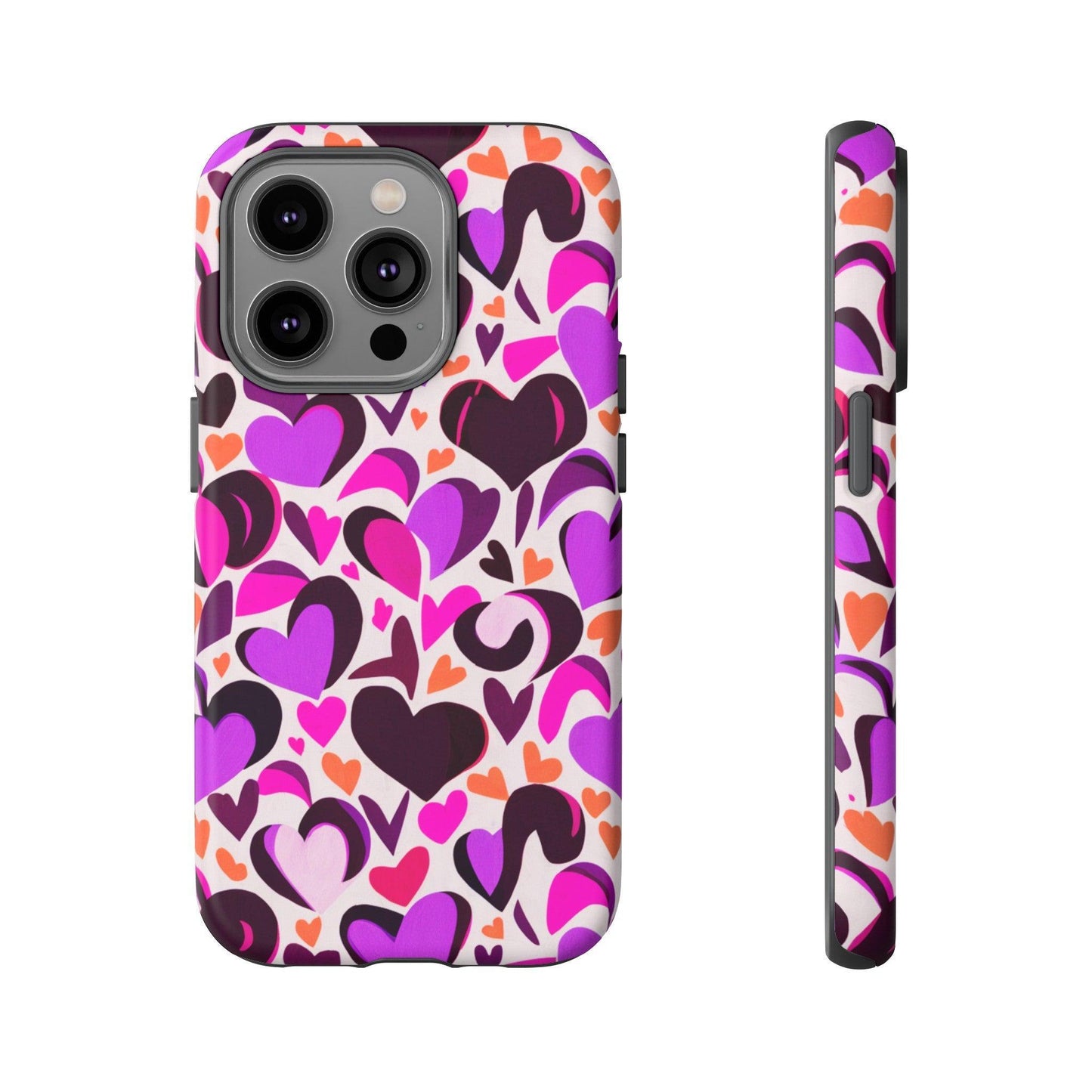 Tough Phone Case :" Eclectic Elegance Phone Case Collection" ( Hearts patterns)